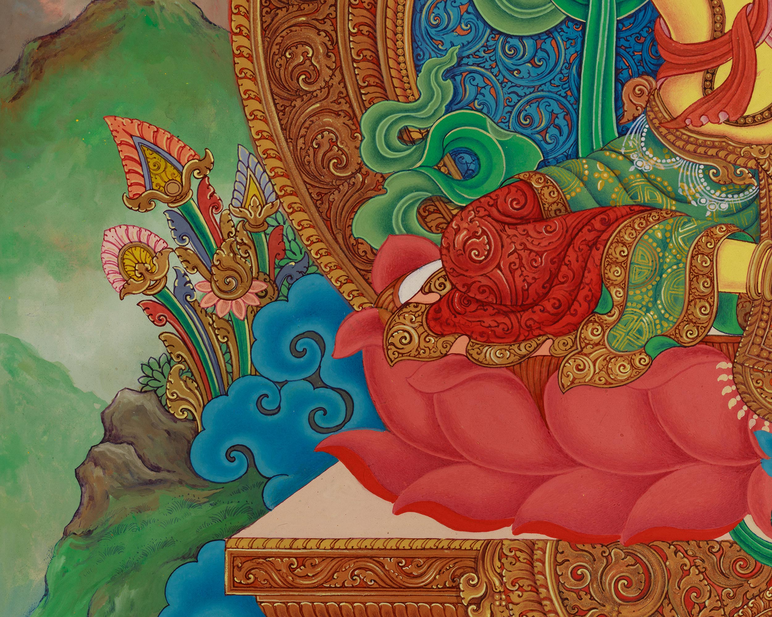 Manjushree Thangka Canvas Print | Bodhisattva of Wisdom and Knowledge
