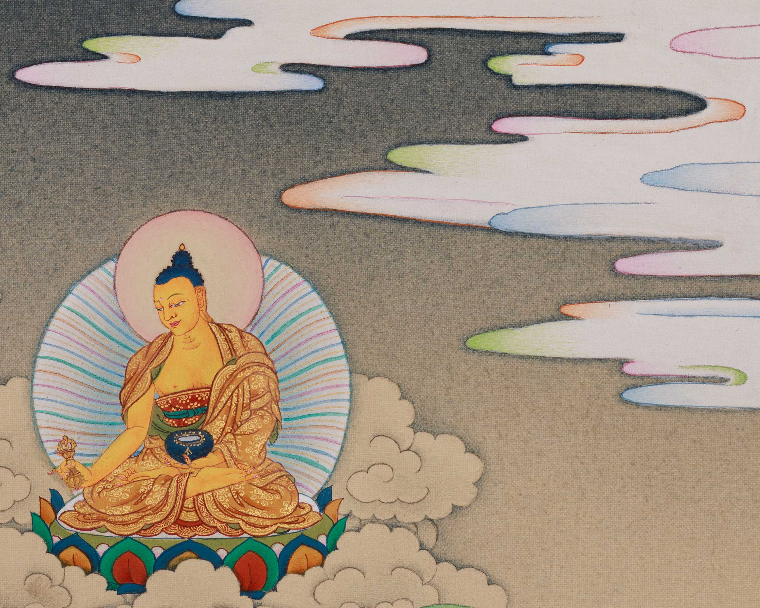 Traditional Thangka of Guru Sangye | Sacred Tibetan Meditation and Lineage Painting