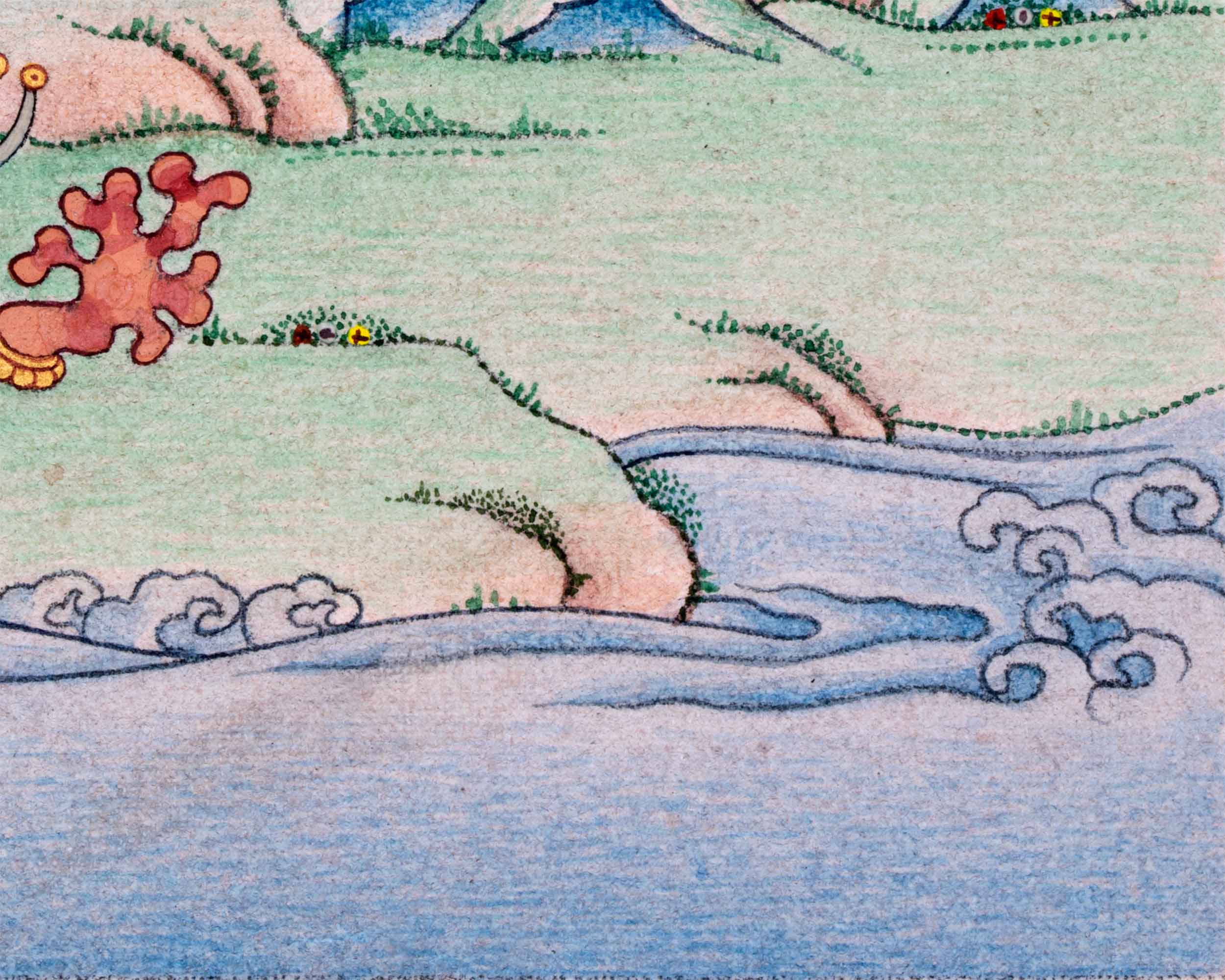 kshitigarbha: Bodhisattva of Earth Thangka