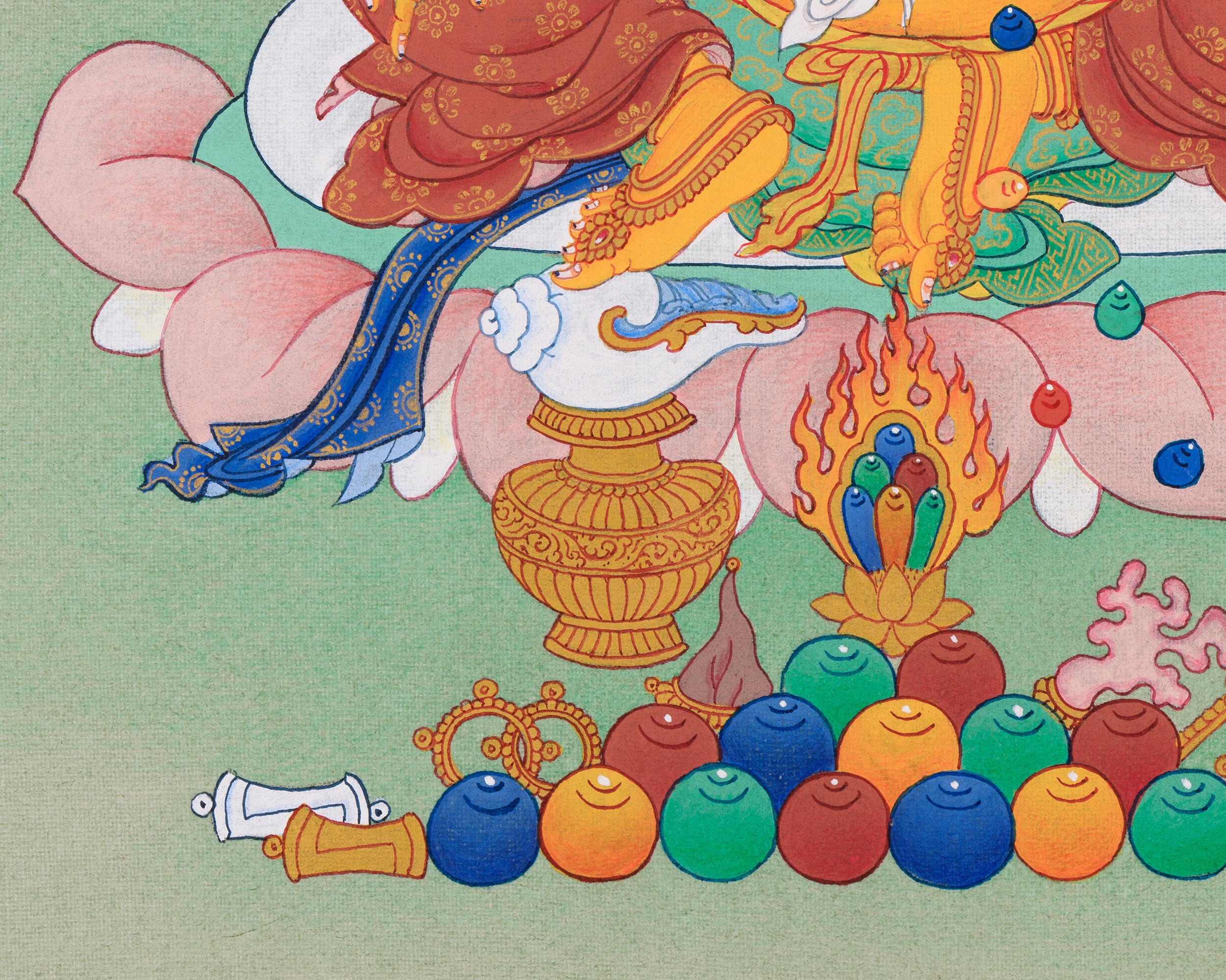 Jambhala Buddha Thangka | Tibetan Deity of Wealth, Prosperity & Abundance
