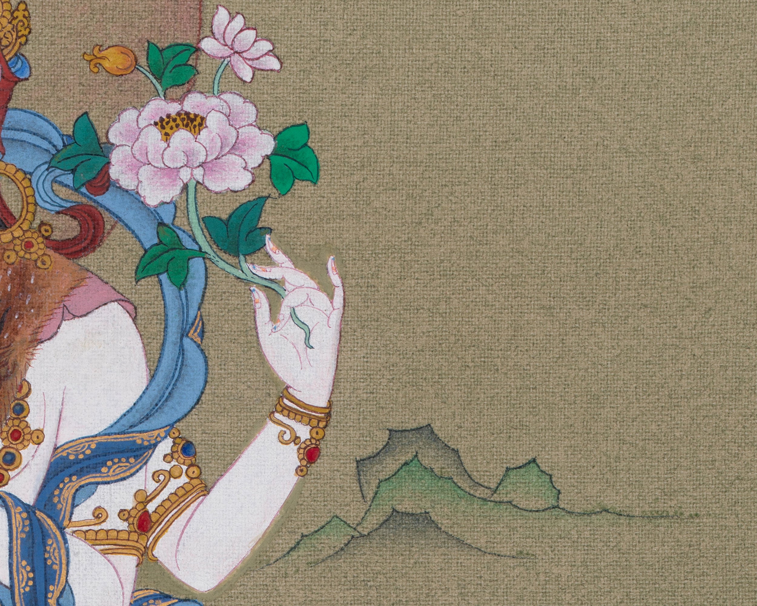 4 Armed Chenrezig Artwork | Thangka of the Bodhisattva of Compassion