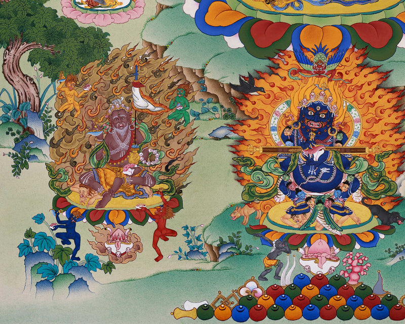 The Embodiment of Tantric Wisdom: A Hand-Painted Hevajra Thangka
