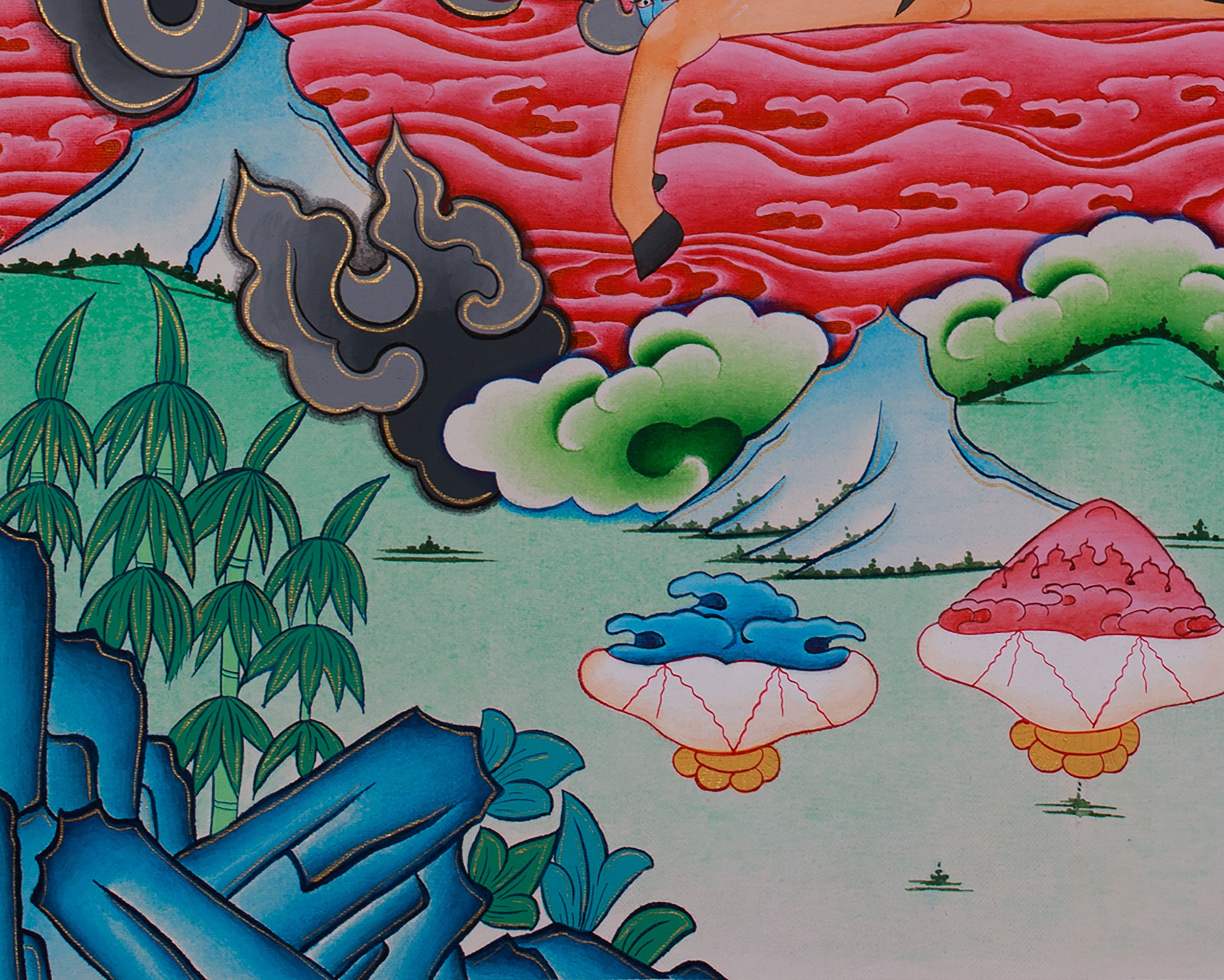 Hand-Painted Goddess Palden Lhamo Thangka | Wrathful Dharma Protector Deity