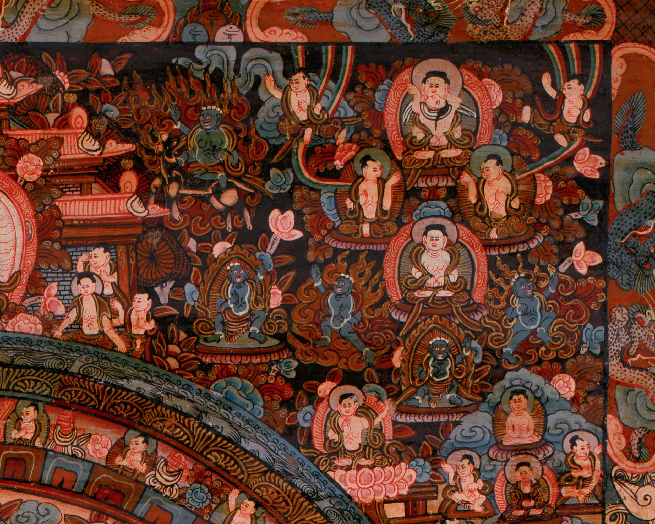 Hand-Painted Yamantaka Mandala Thangka | Wrathful Deity Mandala