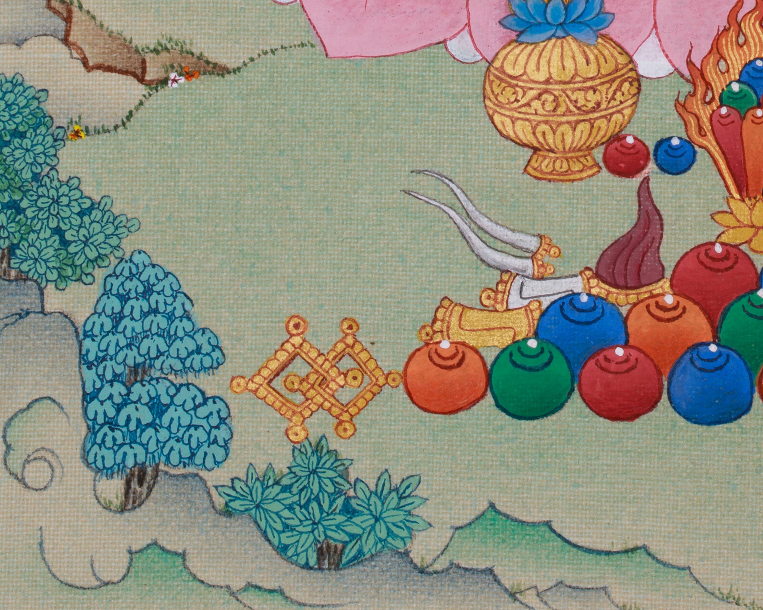 Mini Yellow Dzambhala | Tibetan Buddhist Prosperity Art