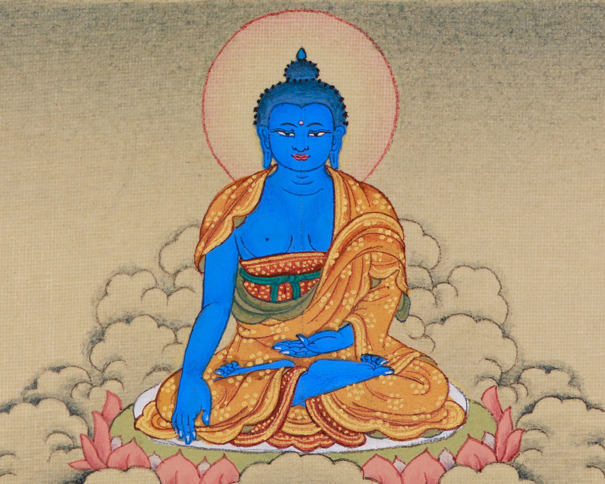 Traditional Manjushri With Mitrupa Thangka | A Gateway to Insight