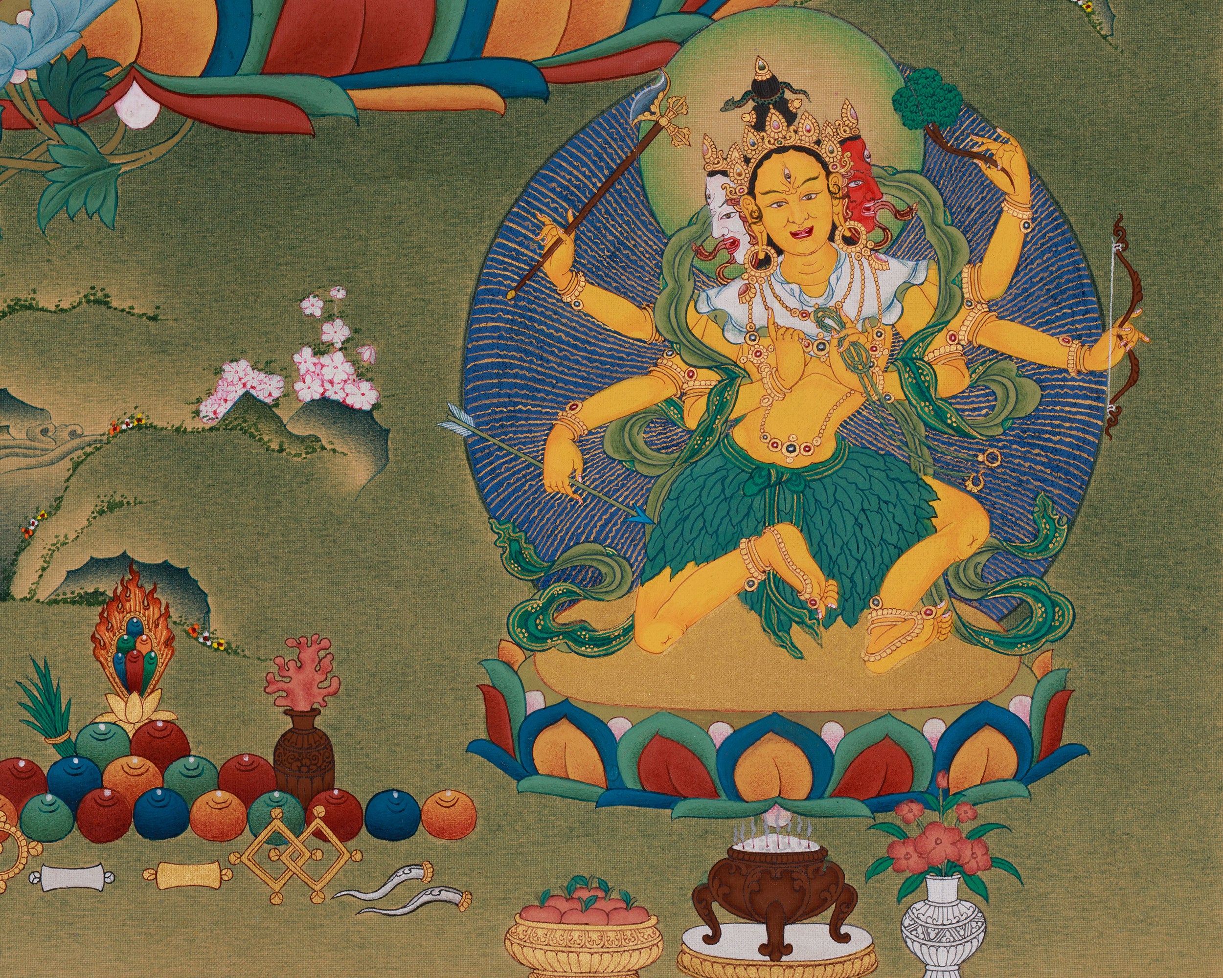 Protection of Bodhisattva Green Tara | Lhasa Stone Colors