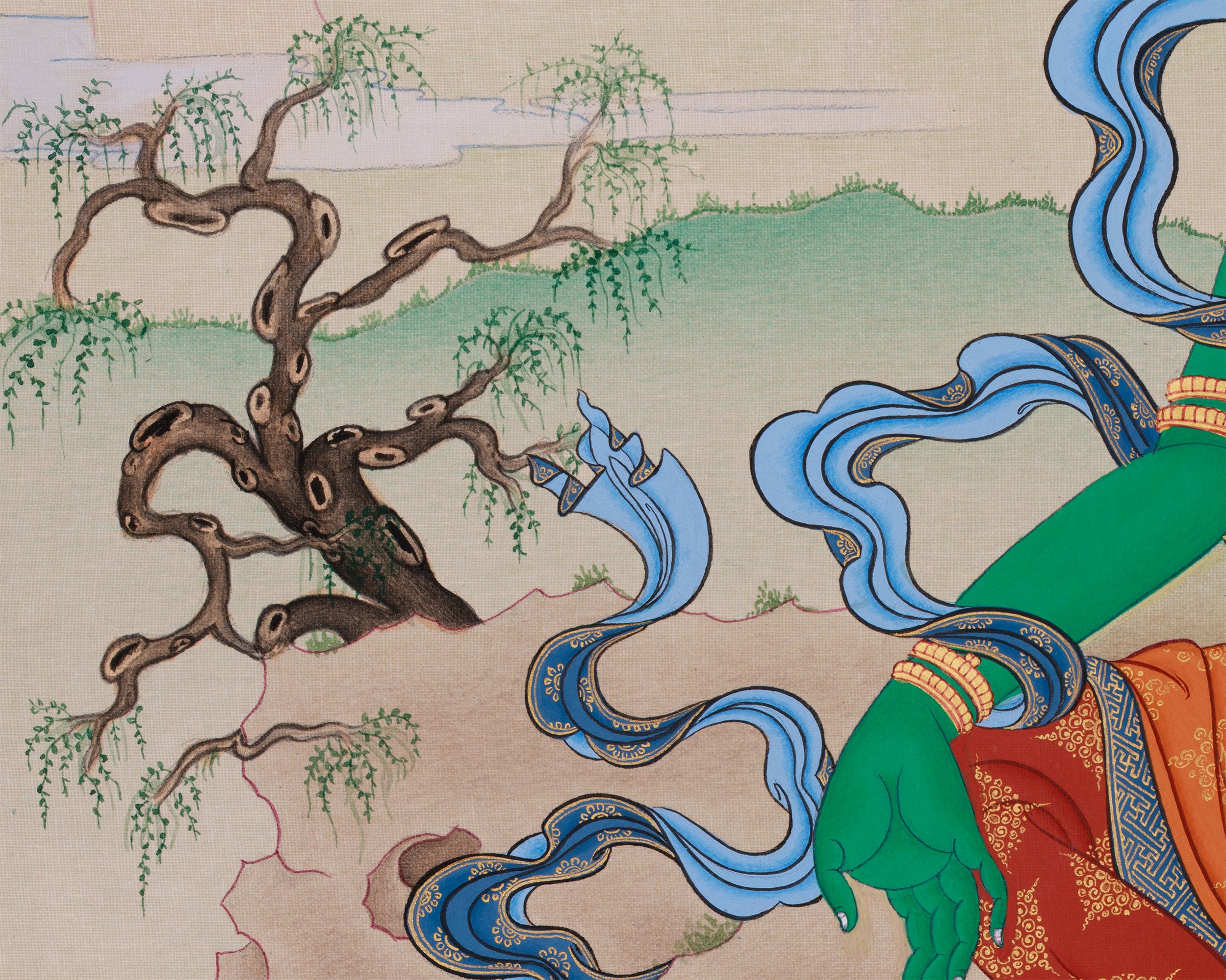 Mother Green Tara Buddha Painting | Divine Protector and Guardian of Wisdom