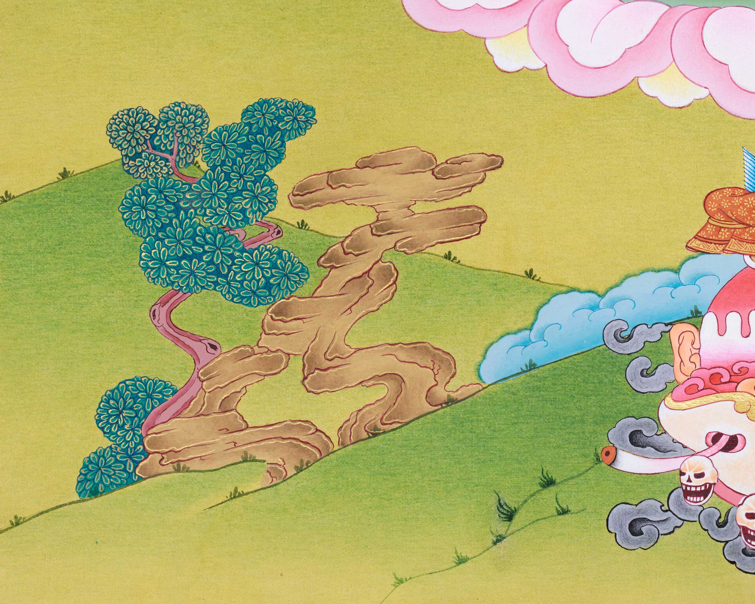 Hand Painted Hevajra Thangka | Himalayan Wrathful Wall Decor | Tibetan Deity