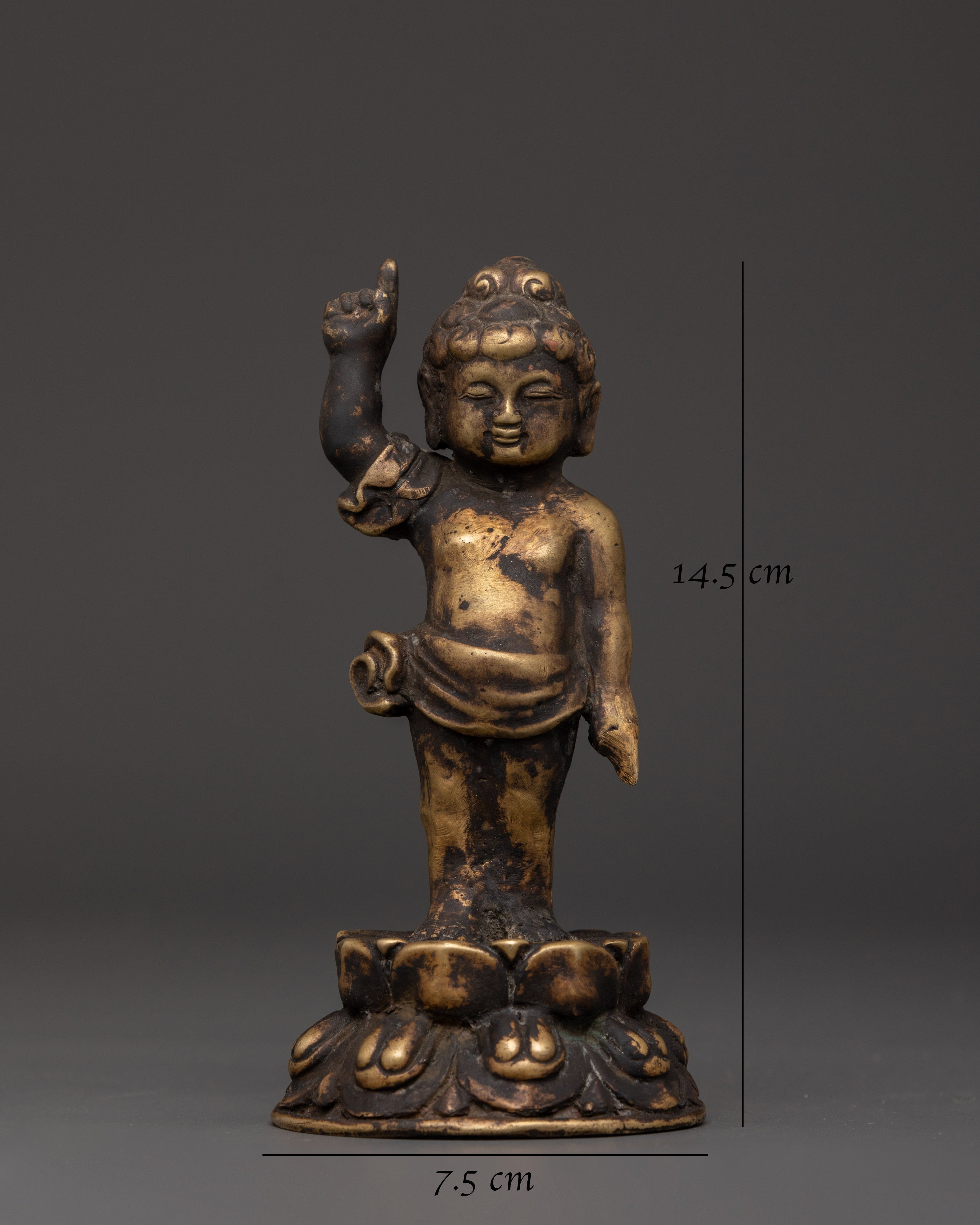 Infant Buddha Idol in Copper | Symbol of Enlightenment