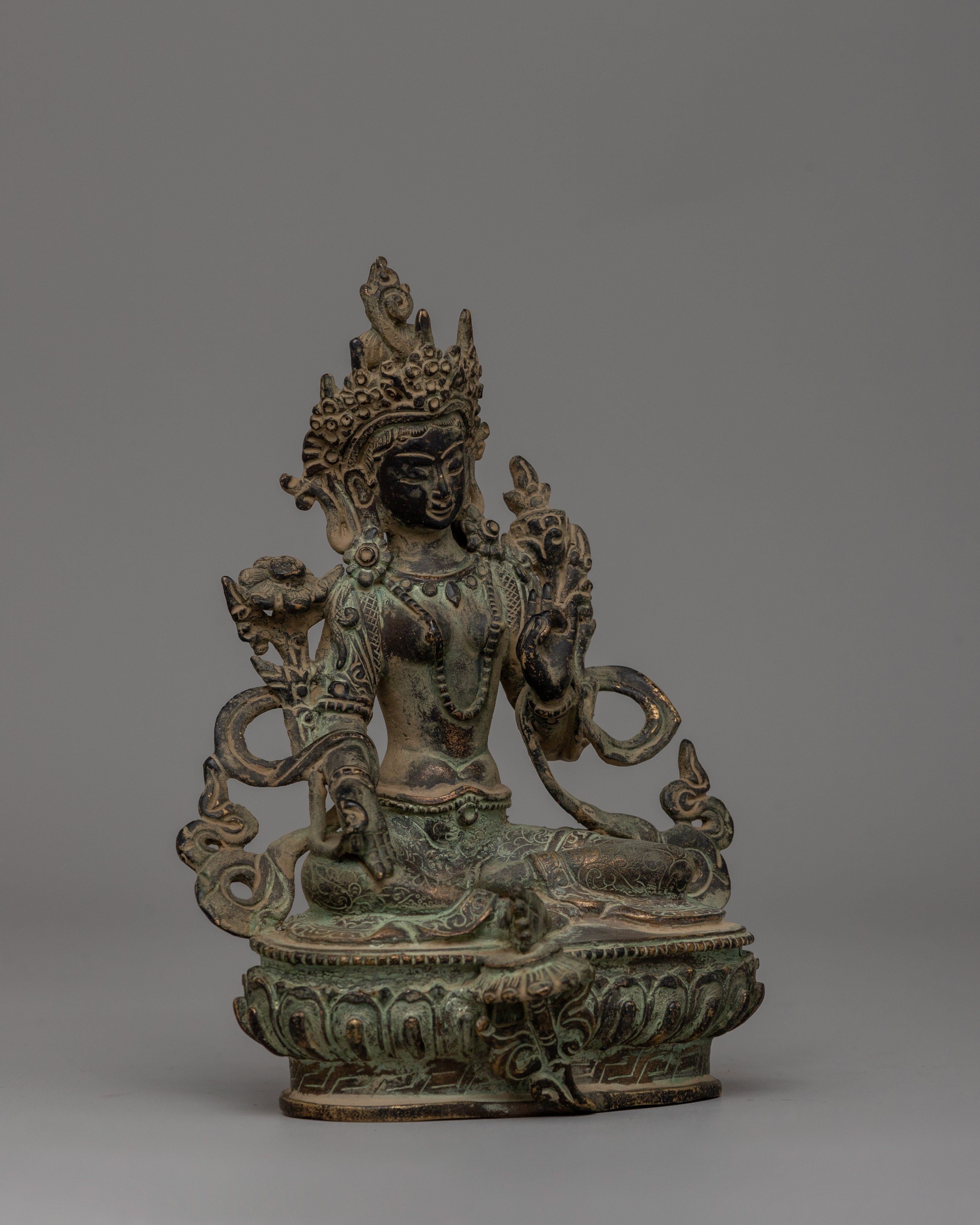 Handmade Green Tara Statue | Symbol of Compassion & Protection