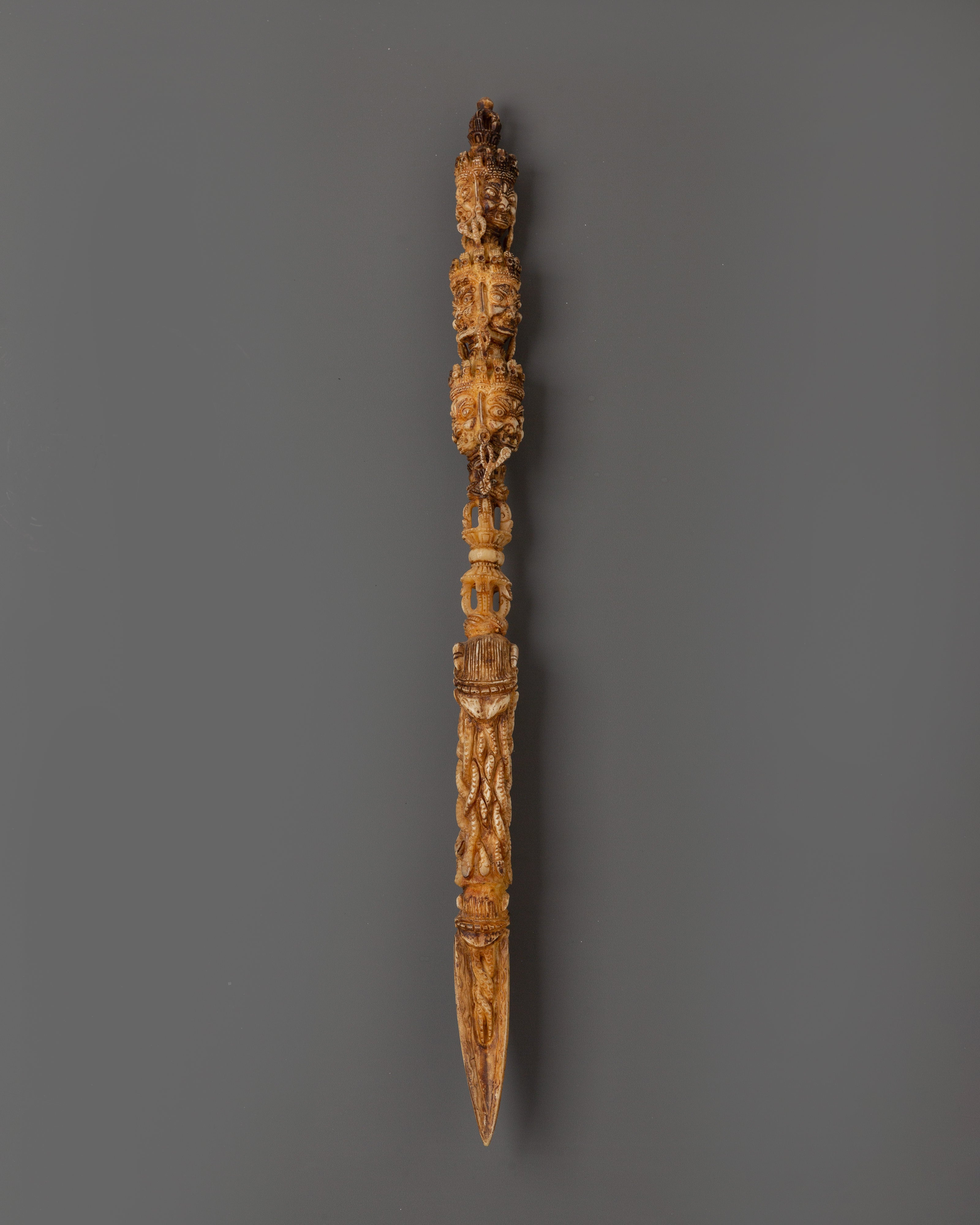 Hand-Carved Tibetan Phurba Dagger