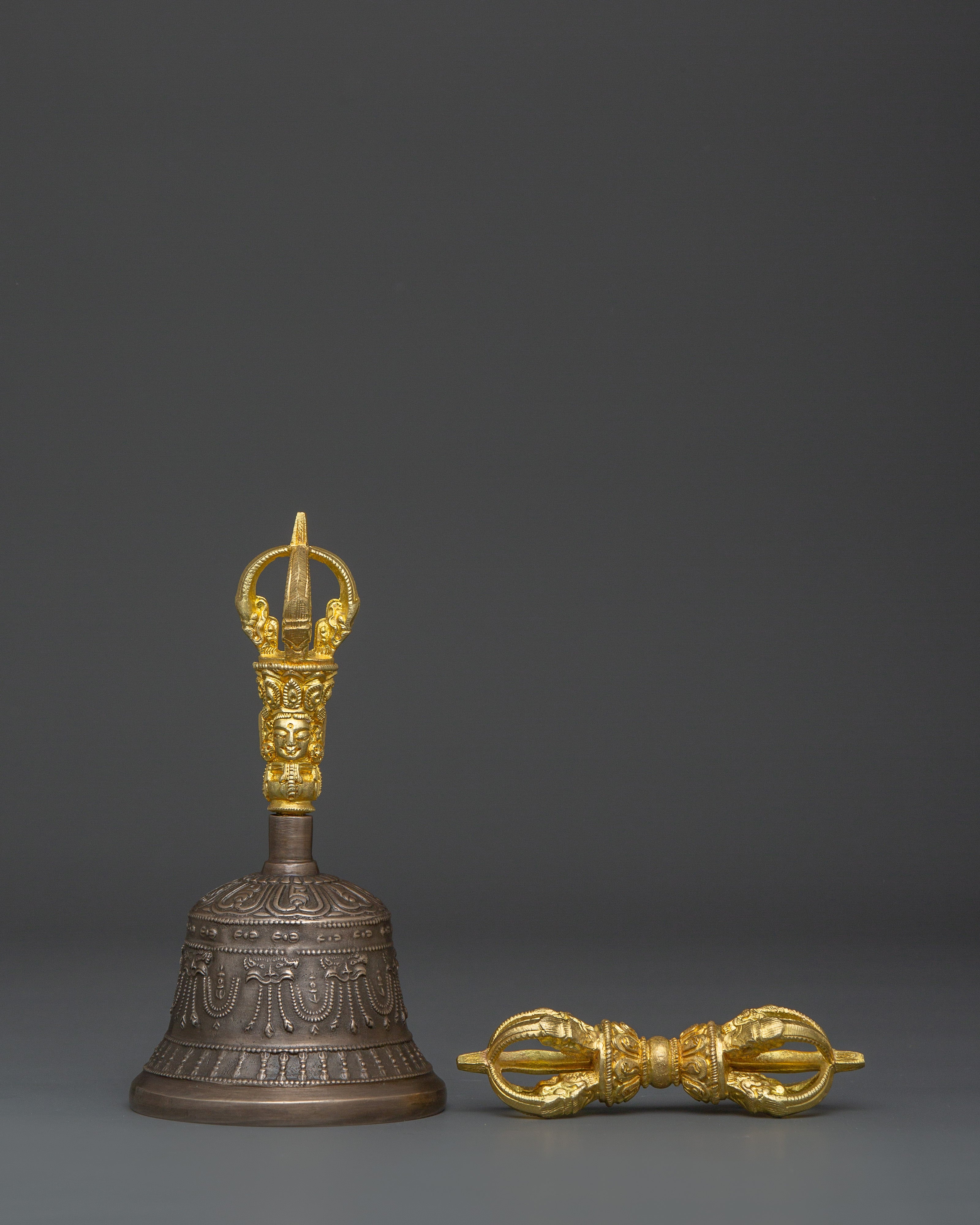 Tibetan Brass Bell & Vajra Set