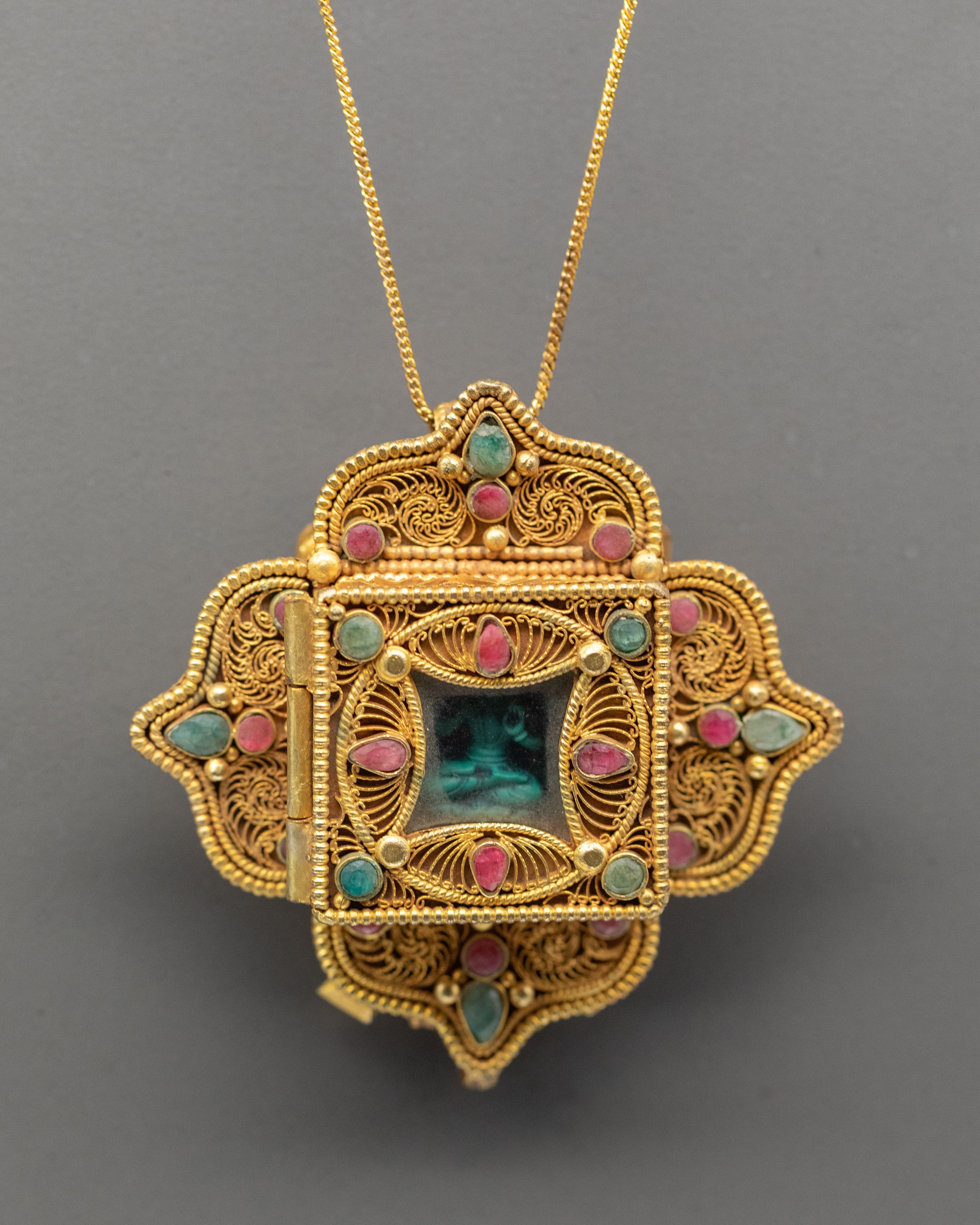 Traditional Buddhist Ghau Box Locket | Tibetan Locket