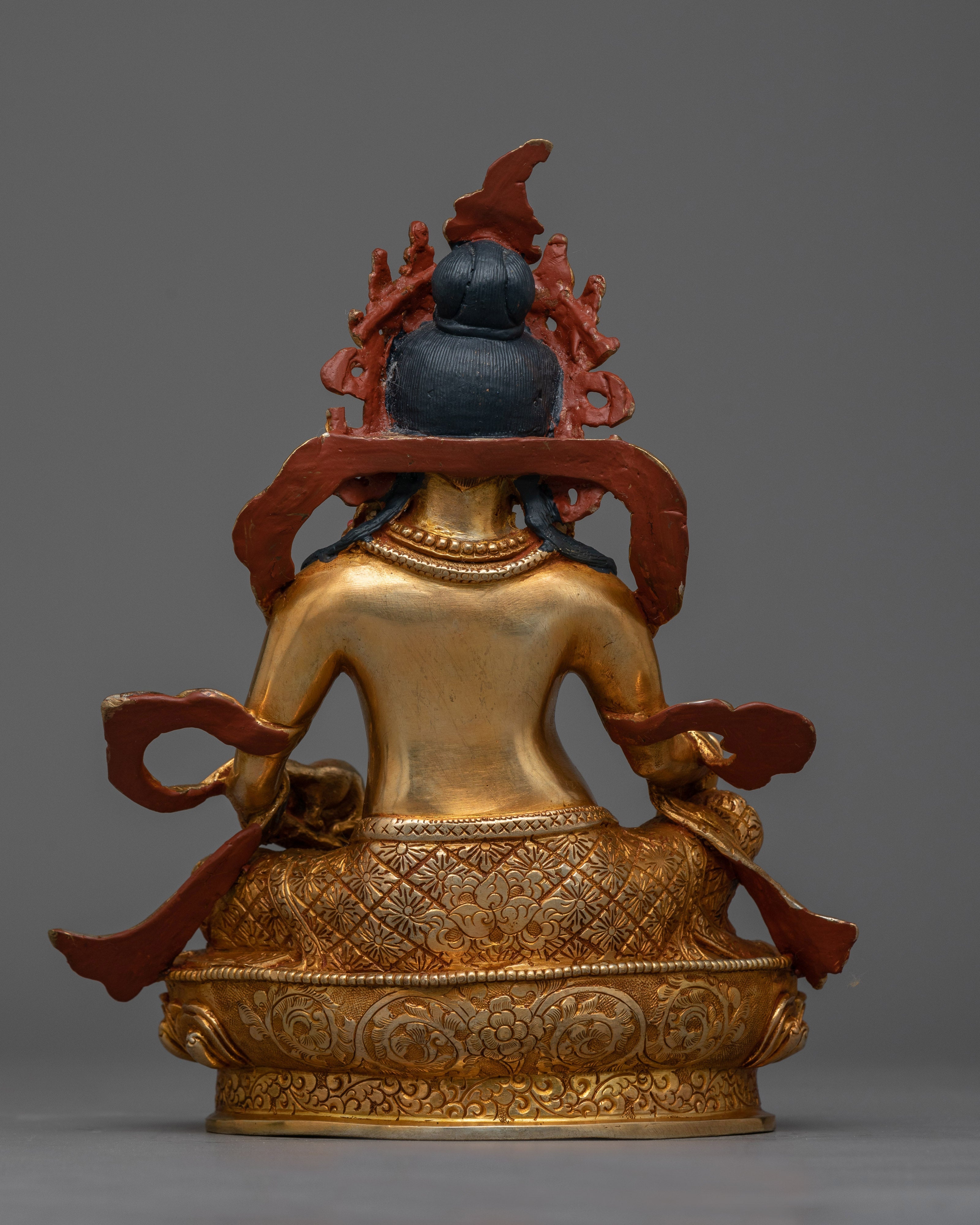 Jewels Deity Dzambhala Gold-Gilded Statue | Embodiment of Wealth and Prosperity