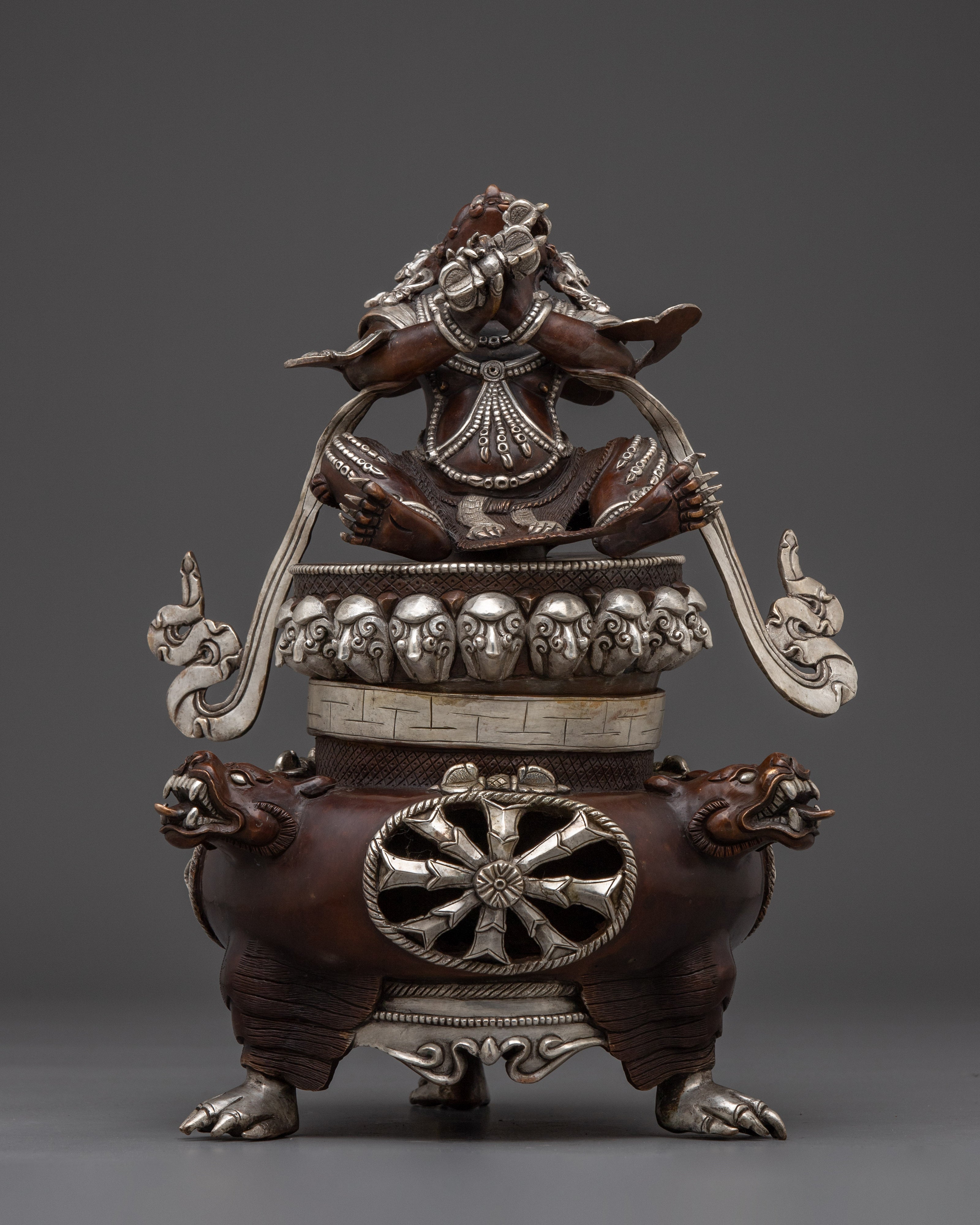 Oxidized Copper Body Vajradhaka Statue