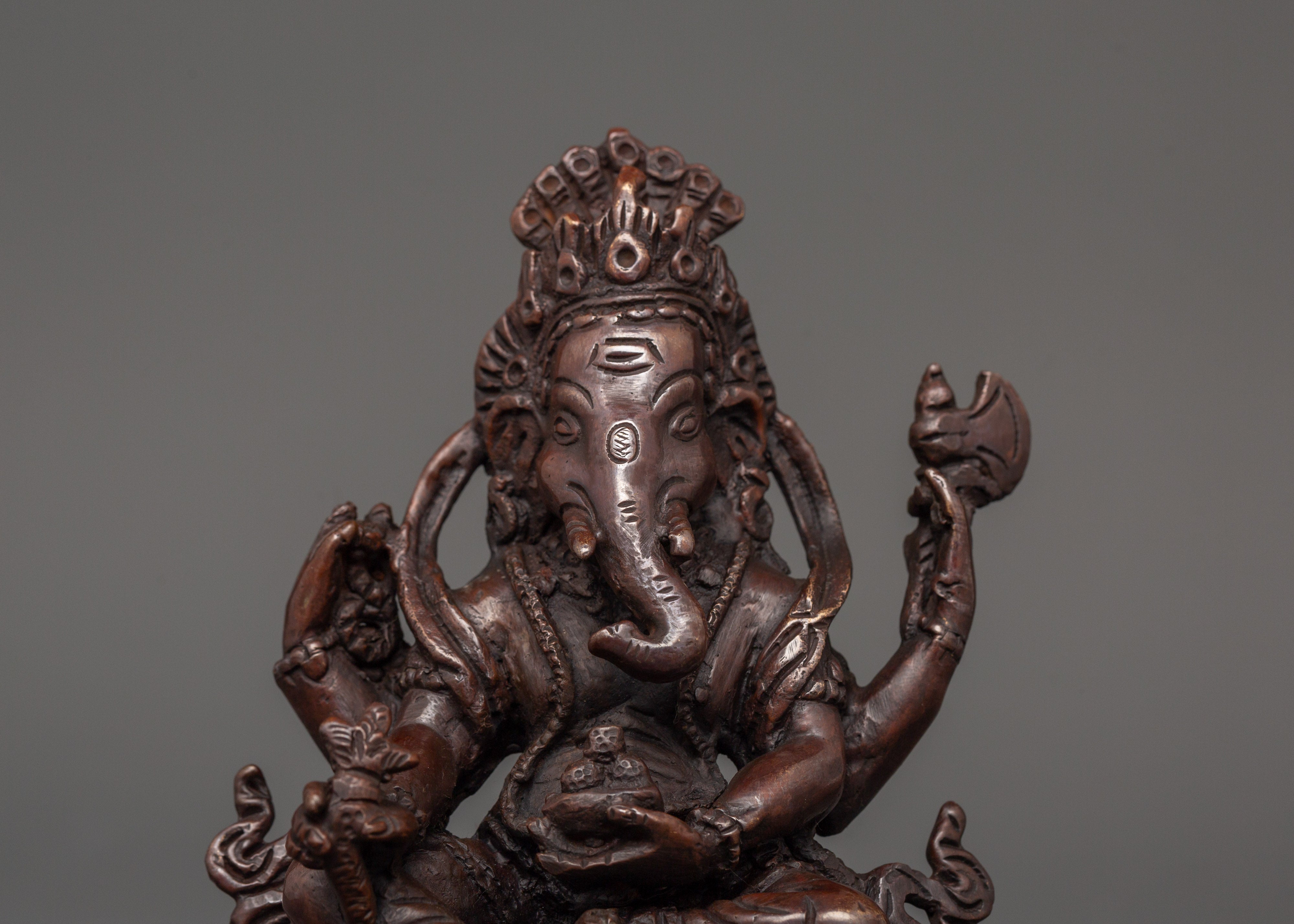Oxidized Copper Ganesh Statue | Protection & Spiritual Growth