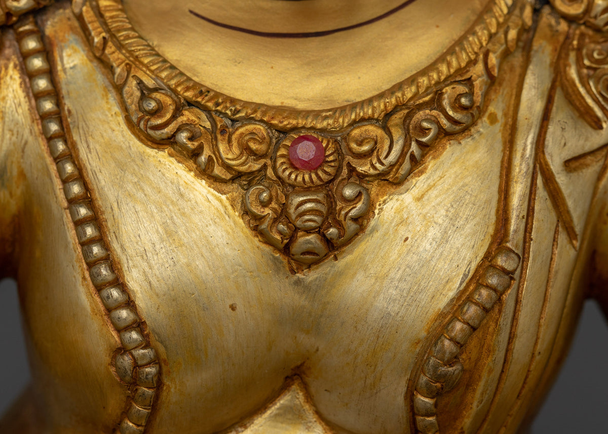 Wealth Lord Dzambhala Golden Statue | Guardian of the Wealth
