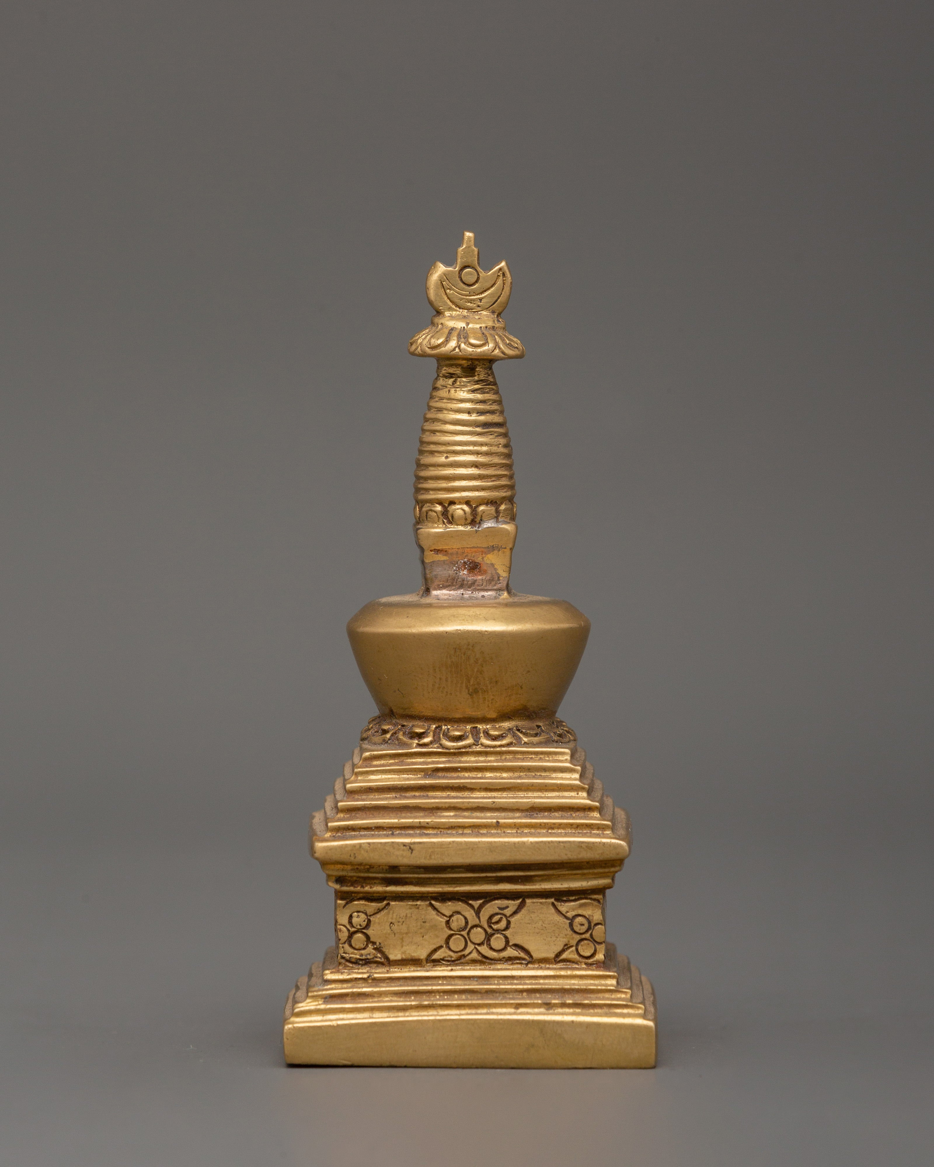 Handcrafted Brass Buddhist Stupa | Sacred Symbol of Enlightenment