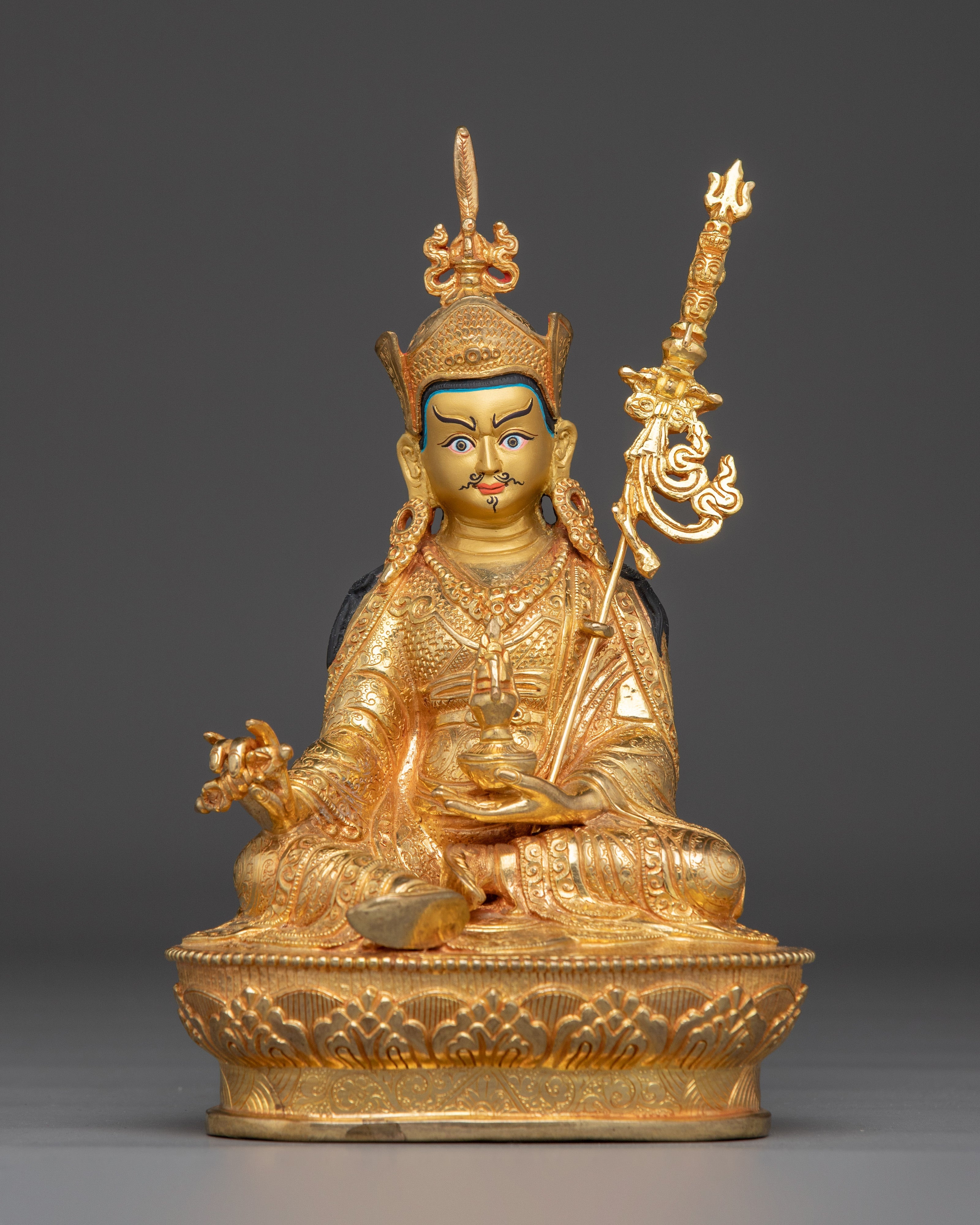 Sacred Copper Sculpture of Padmasambhava for Shrine