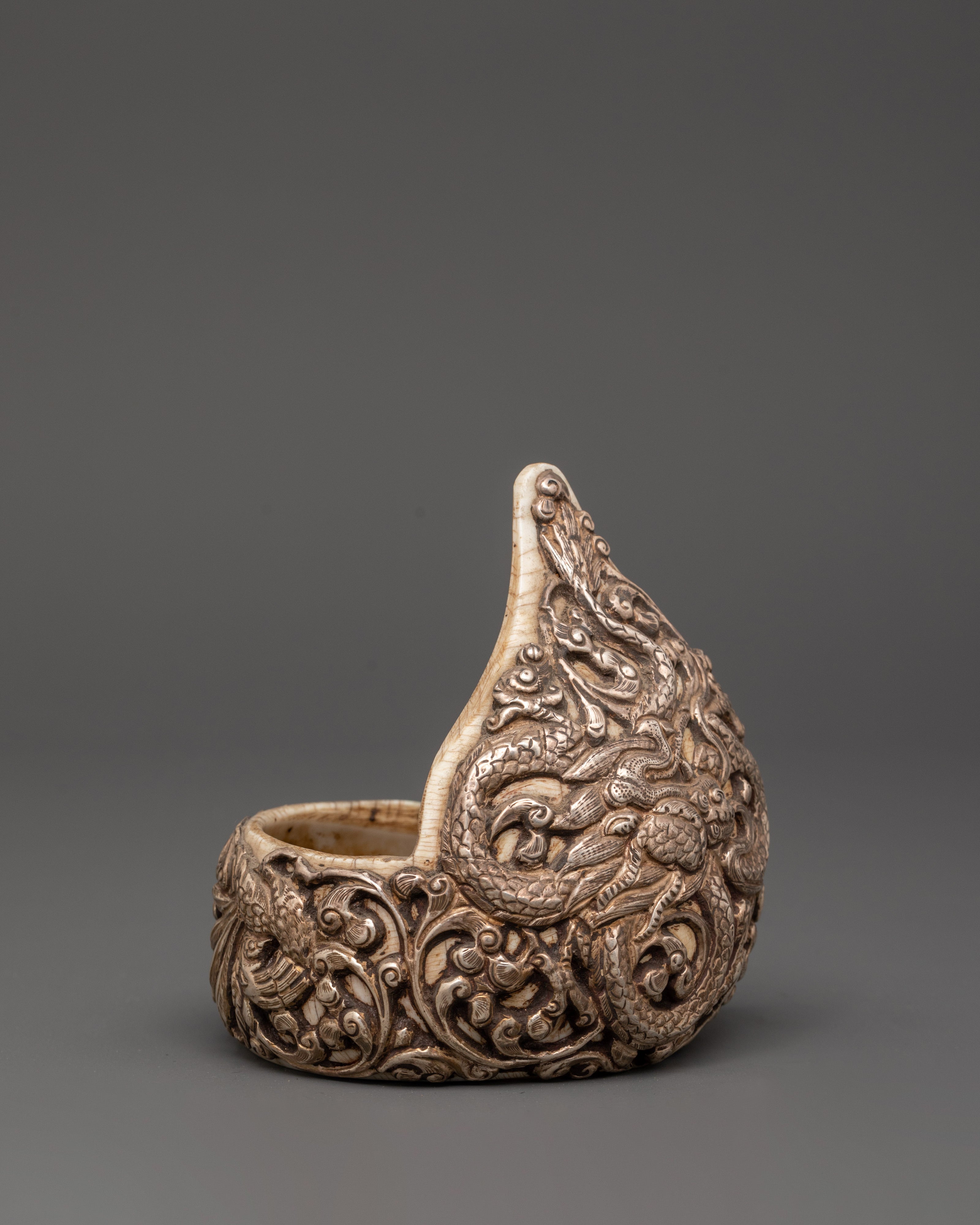 Handcrafted Conch Shell & Pure Silver Bangle | Traditional Artisan Jewelry