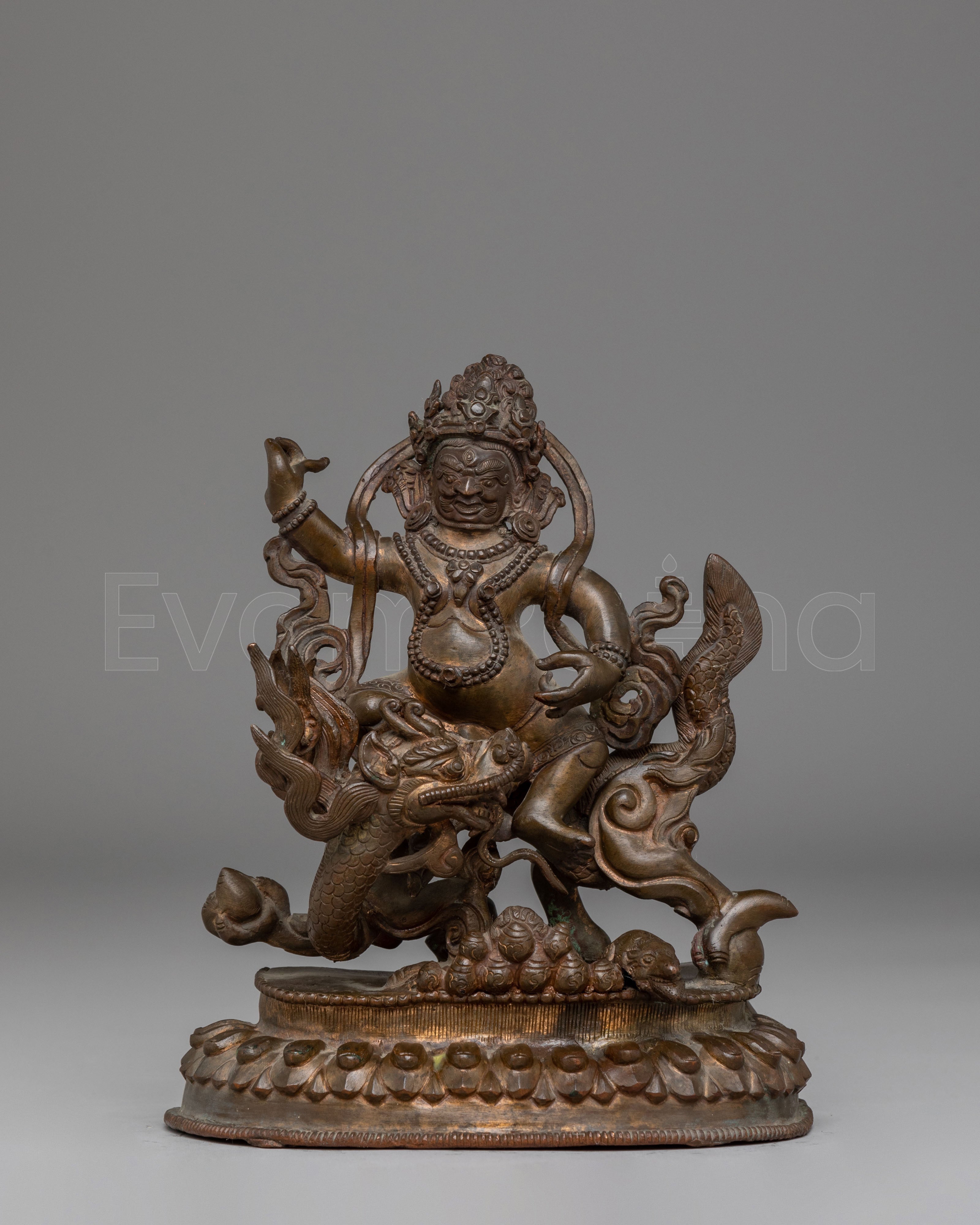 Buddhist Wealth Icon White Dzambhala Statue