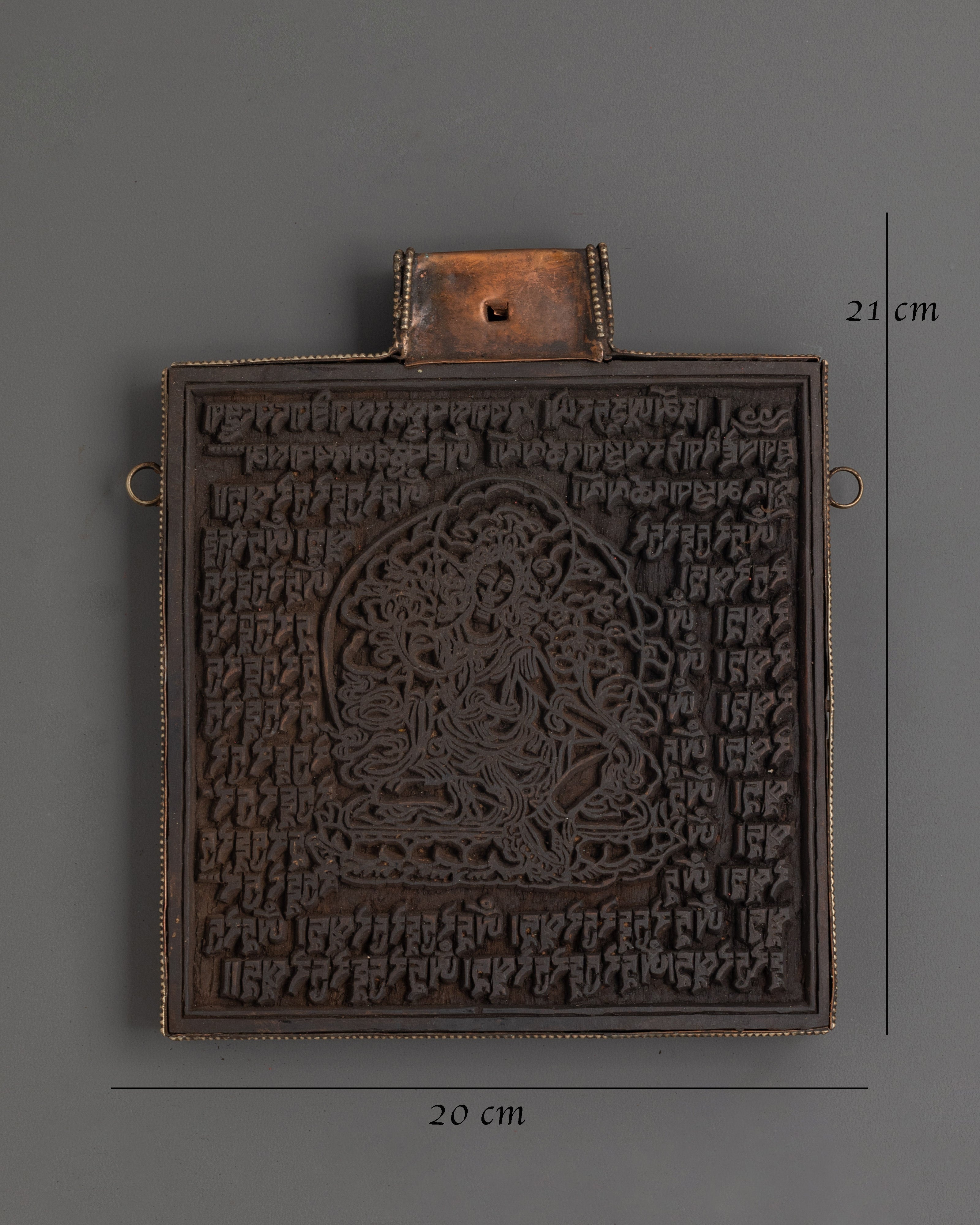 Handcrafted Tibetan Ritual Stamp | Green Tara Carving