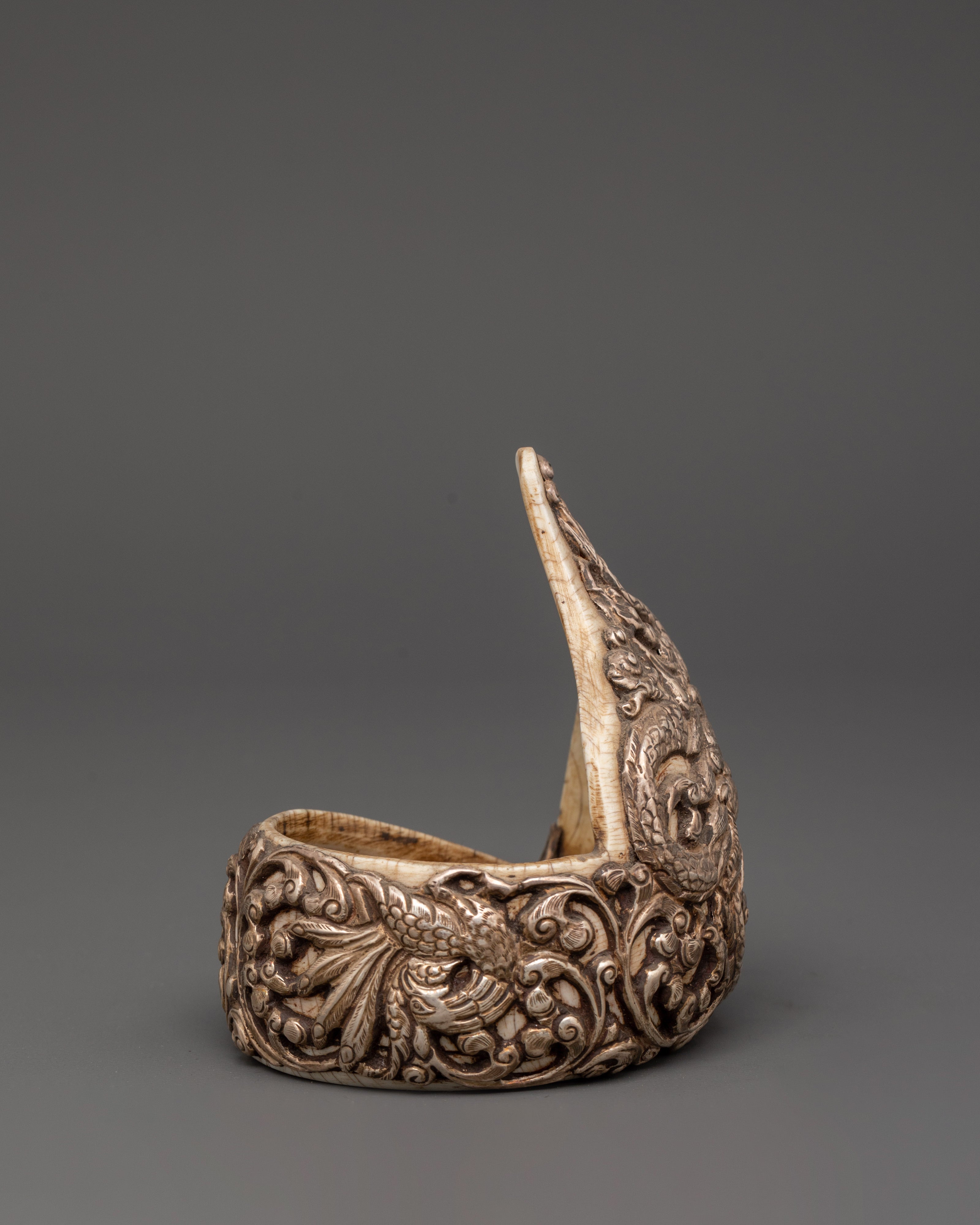 Handcrafted Conch Shell & Pure Silver Bangle | Traditional Artisan Jewelry