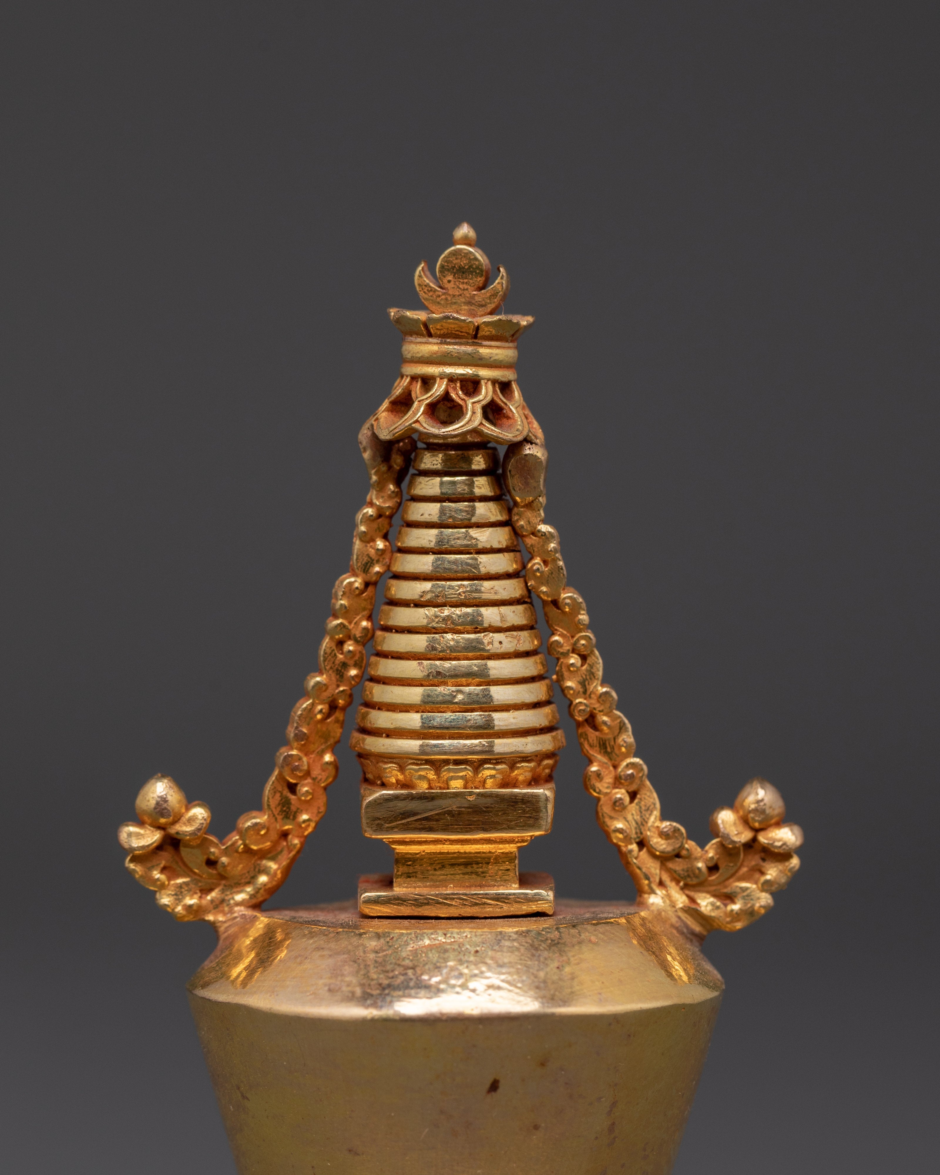 Buddhist Gold Plated Shrine | Sacred Copper Altar Decoration