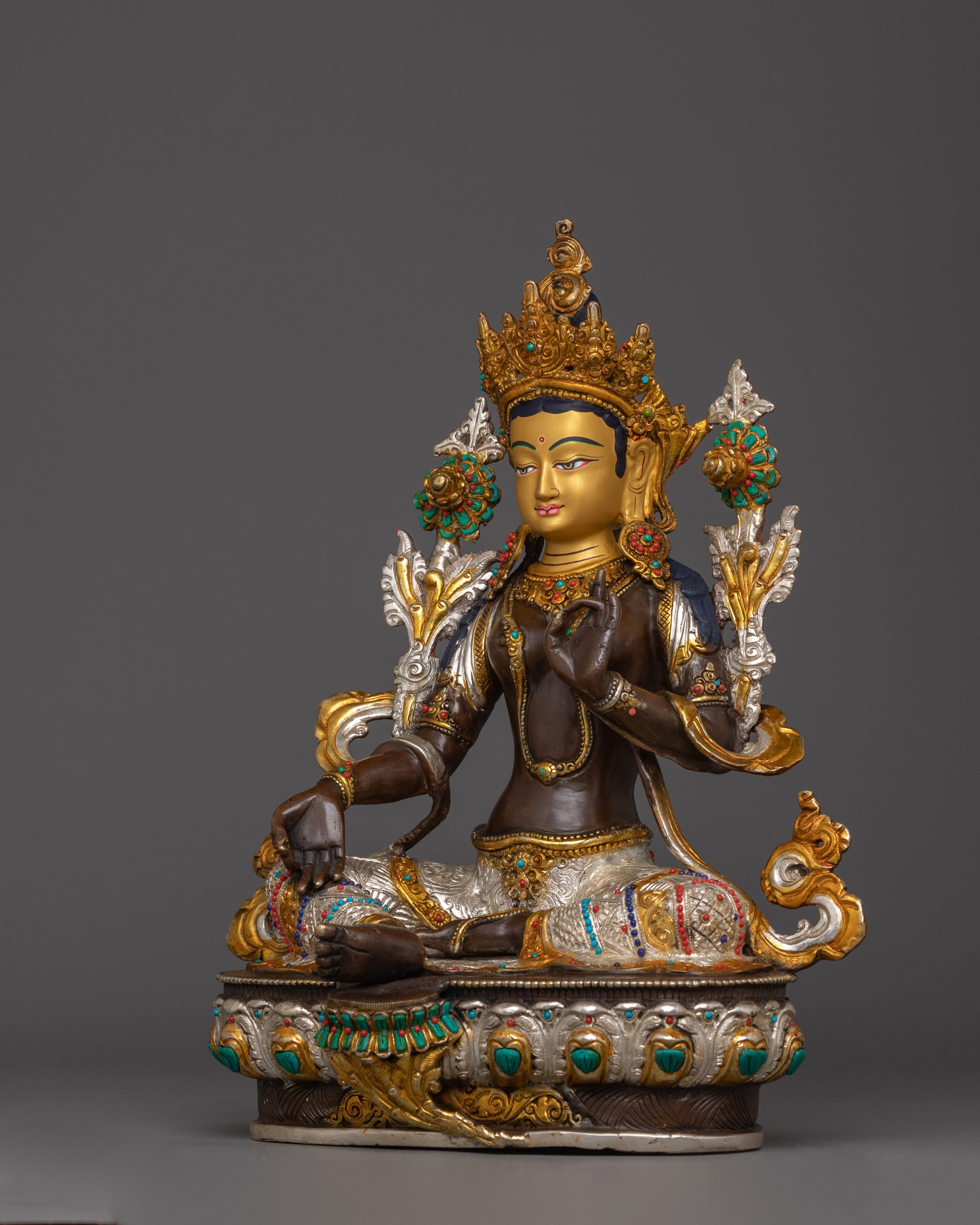 Oxidized Shyama Tara Statue | Green Tara - Swift Saviour