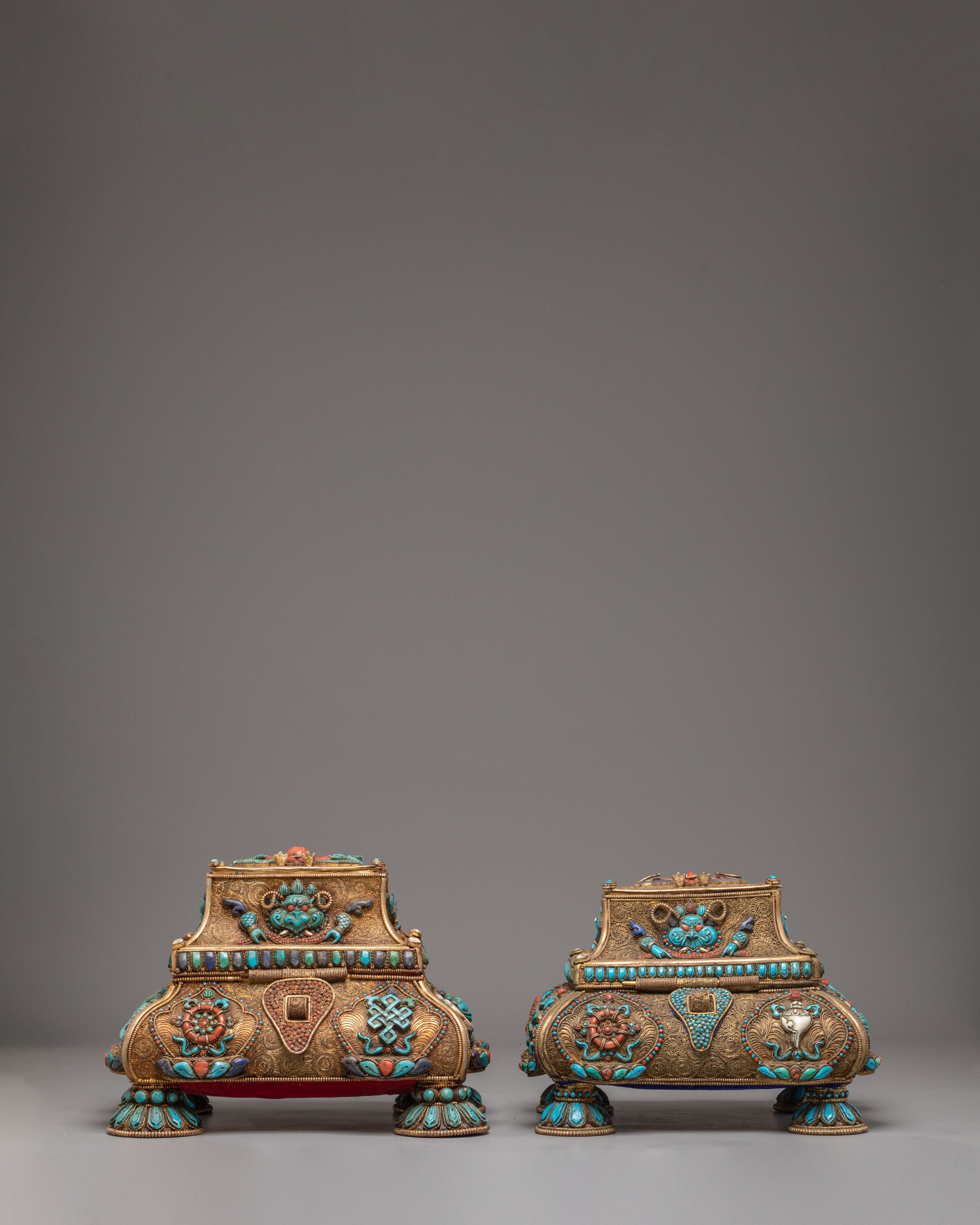 Handmade Tibetan Treasure Box Set | Himalayan Ritual Boxes