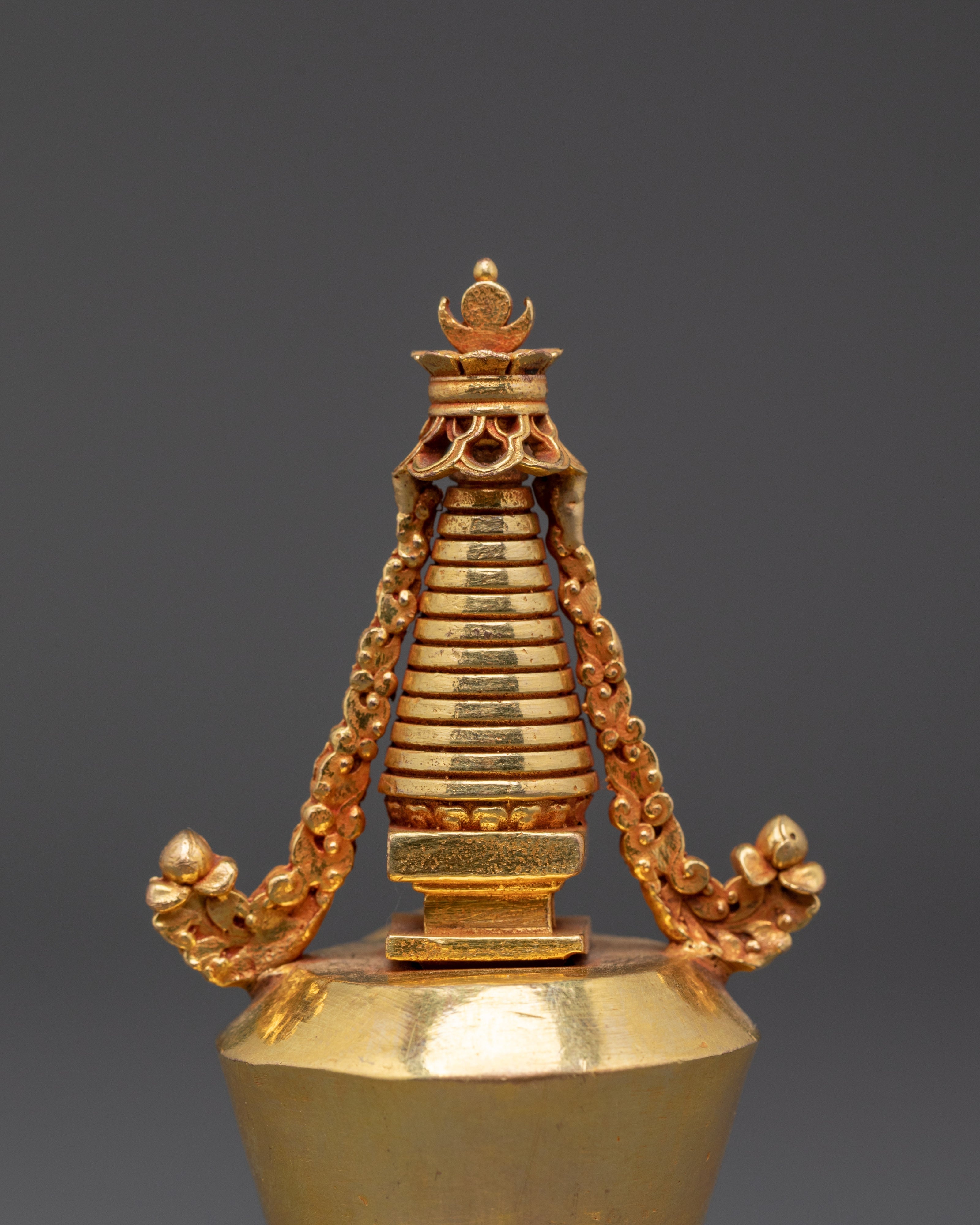 Tibetan Buddhist Ritual Shrine | Handcrafted Gold Plated Copper Altar Decoration