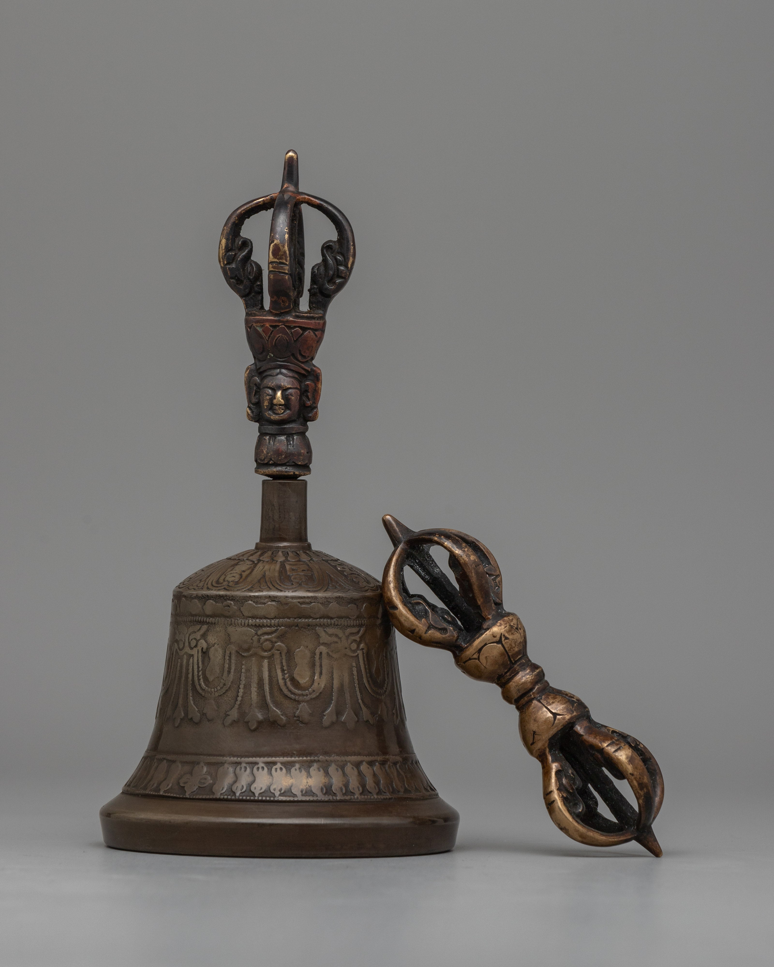 Tibetan Vajra and Bell Set | Handmade Spiritual Elegance