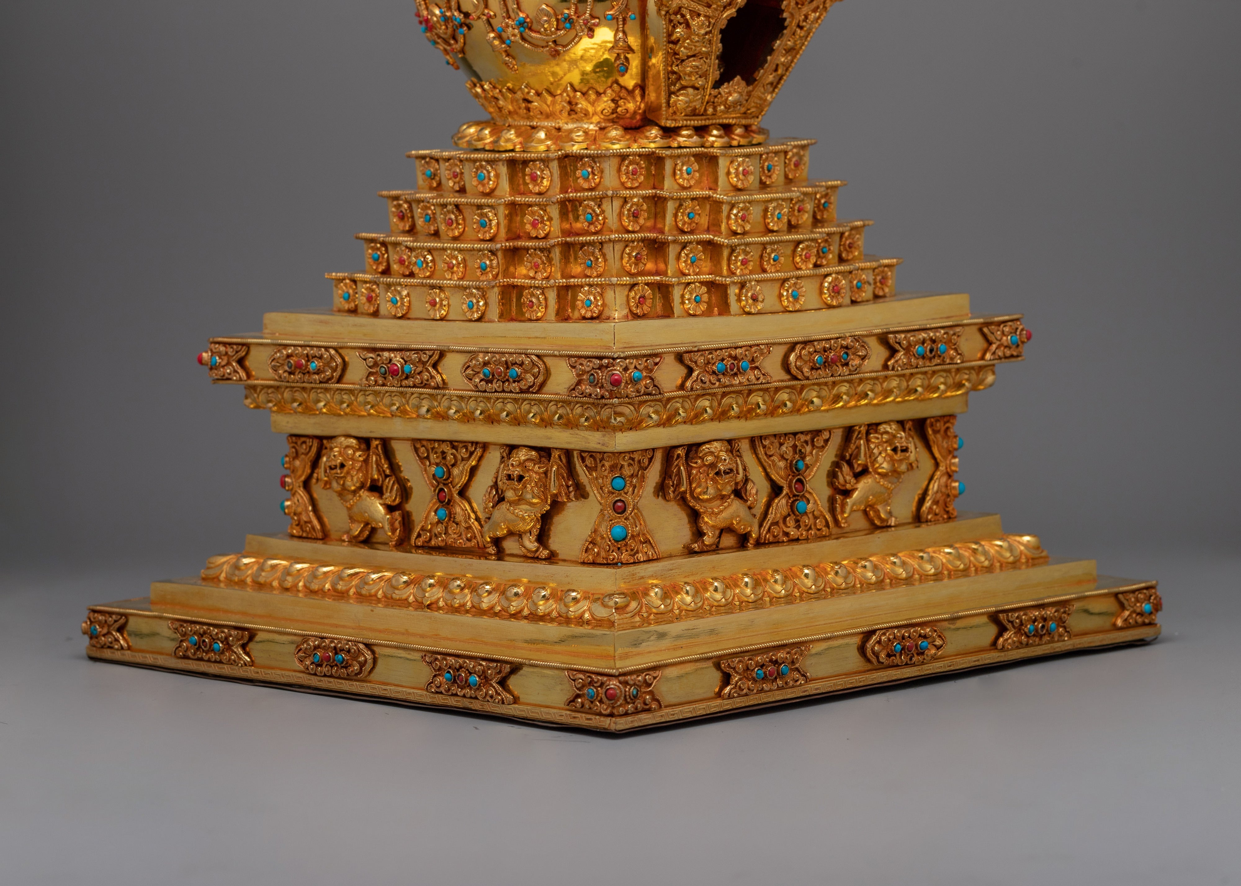 Handmade Chorten Tibetan Stupa | Handcrafted Buddhist Monument for Enlightenment and Sacred Decor