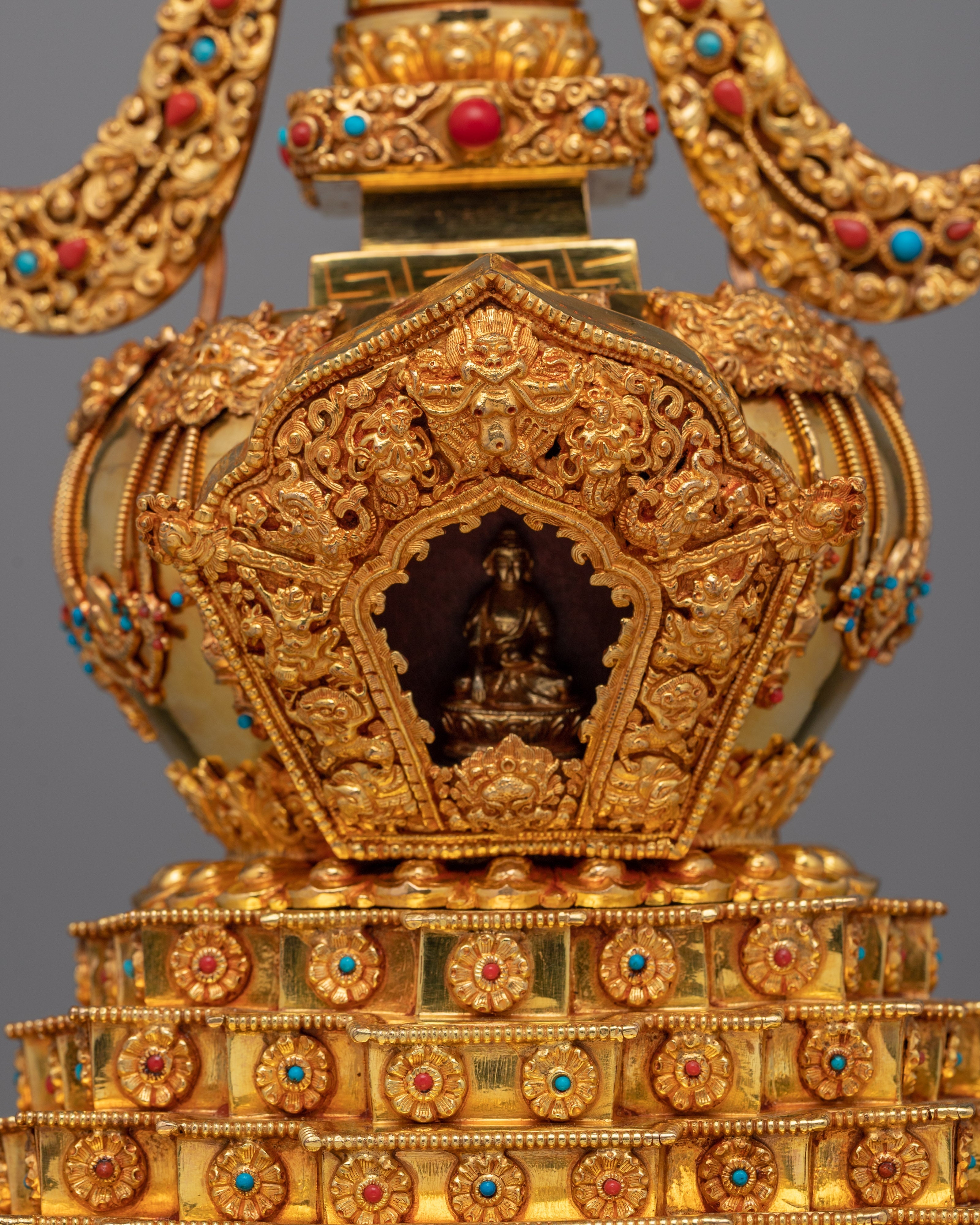 Handmade Chorten Tibetan Stupa | Handcrafted Buddhist Monument for Enlightenment and Sacred Decor