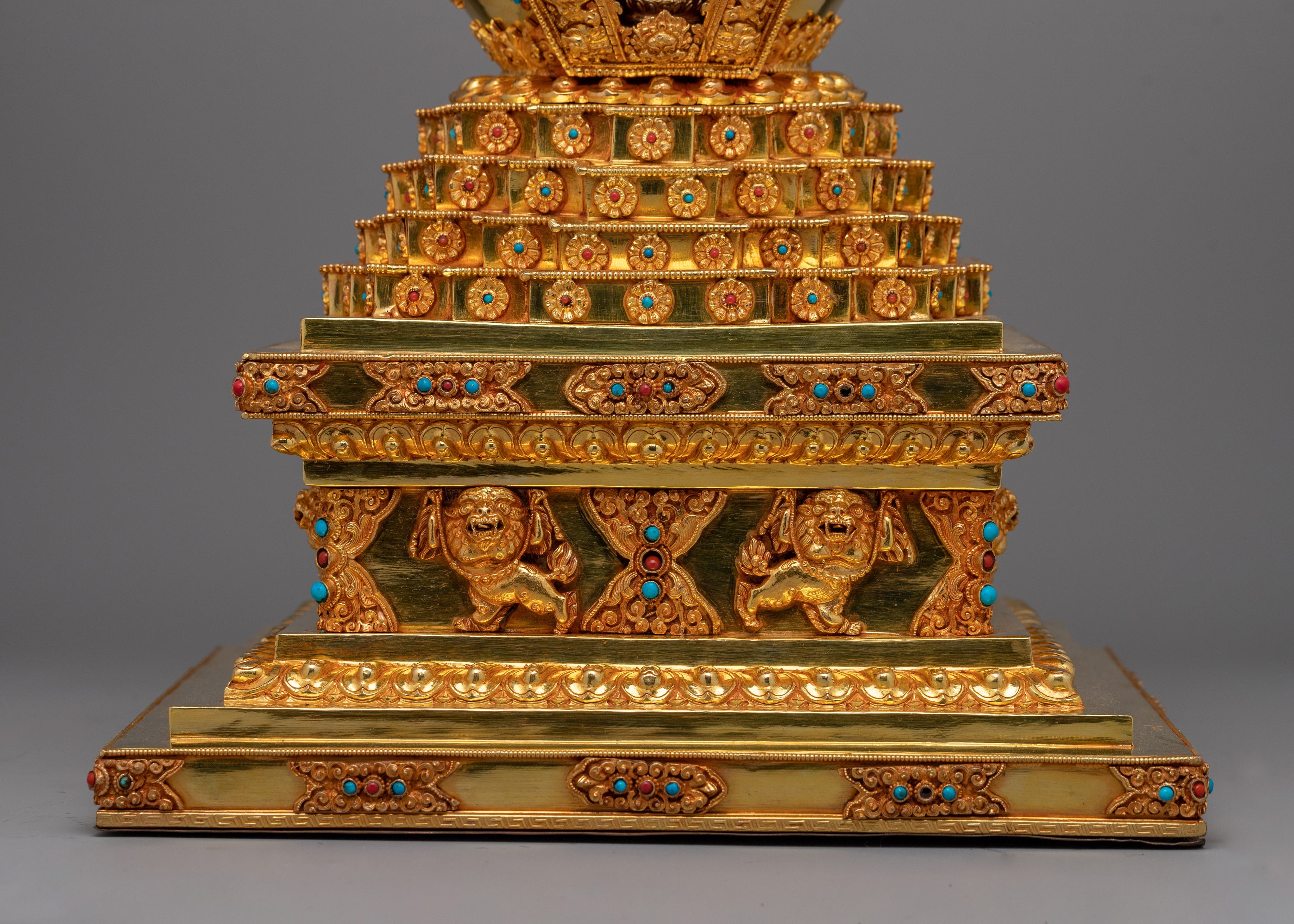 Handmade Chorten Tibetan Stupa | Handcrafted Buddhist Monument for Enlightenment and Sacred Decor