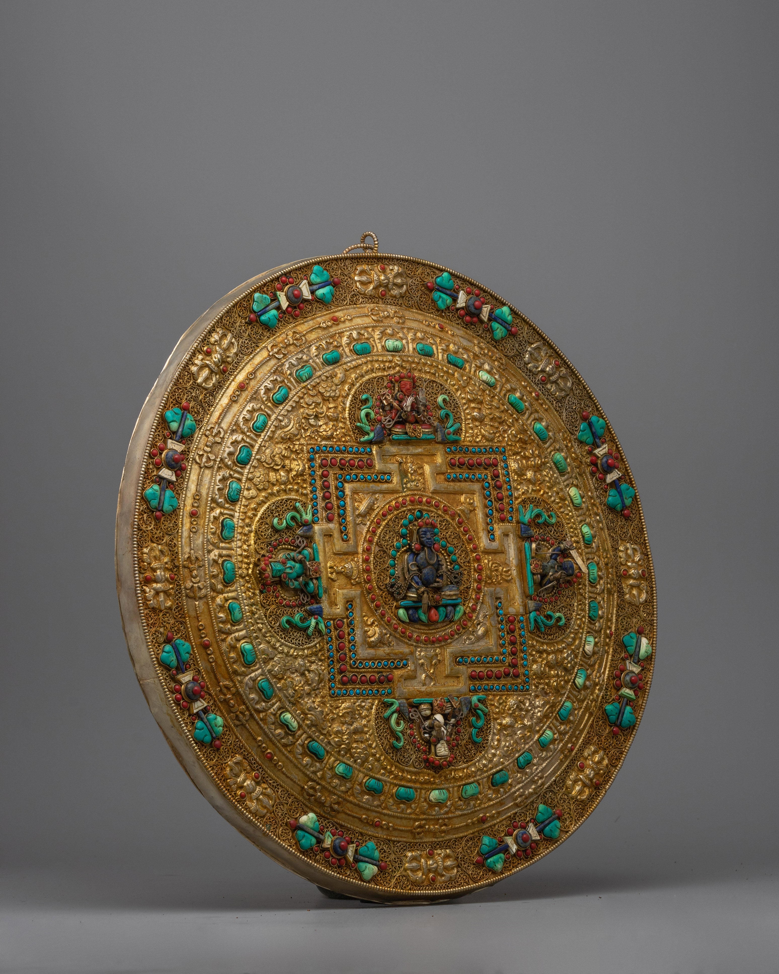 Mandala Wall Hanging Metal Thangka | A Divine Fusion of Art and Spirituality
