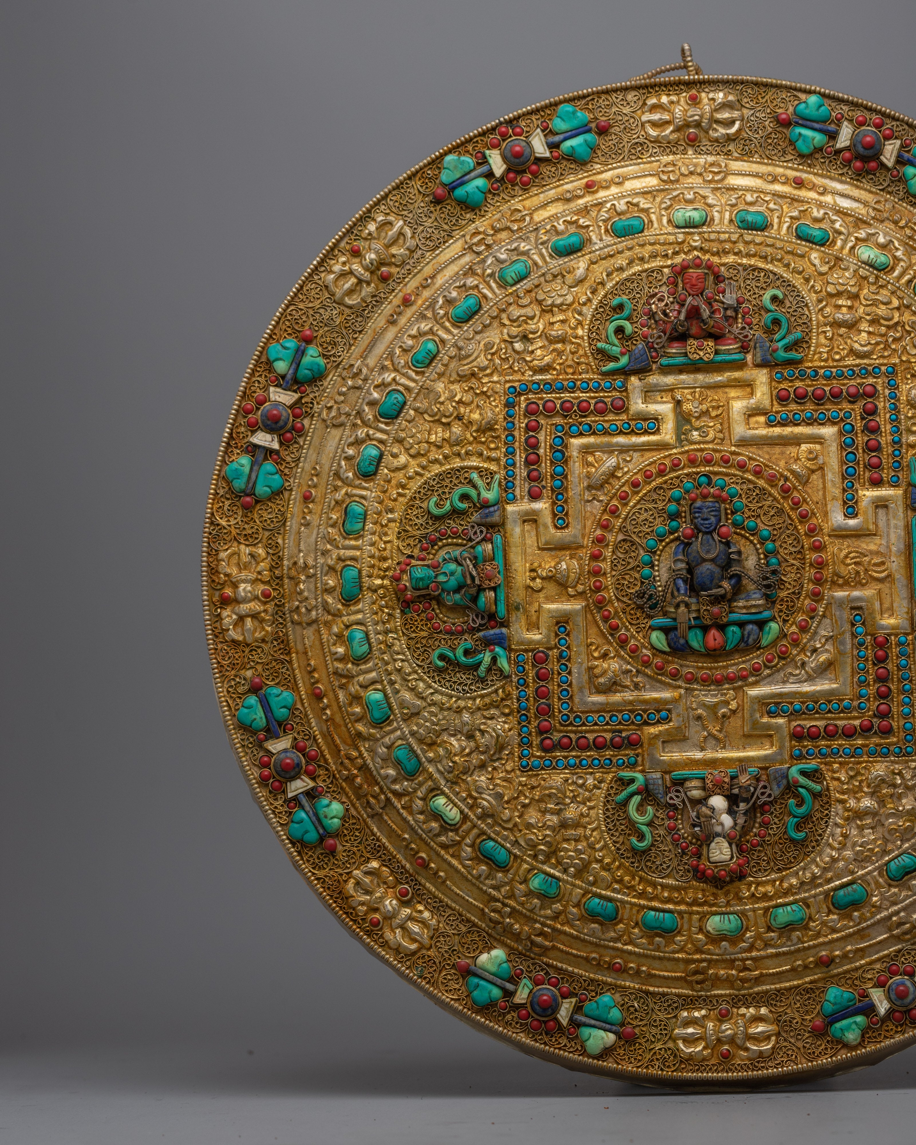 Mandala Wall Hanging Metal Thangka | A Divine Fusion of Art and Spirituality