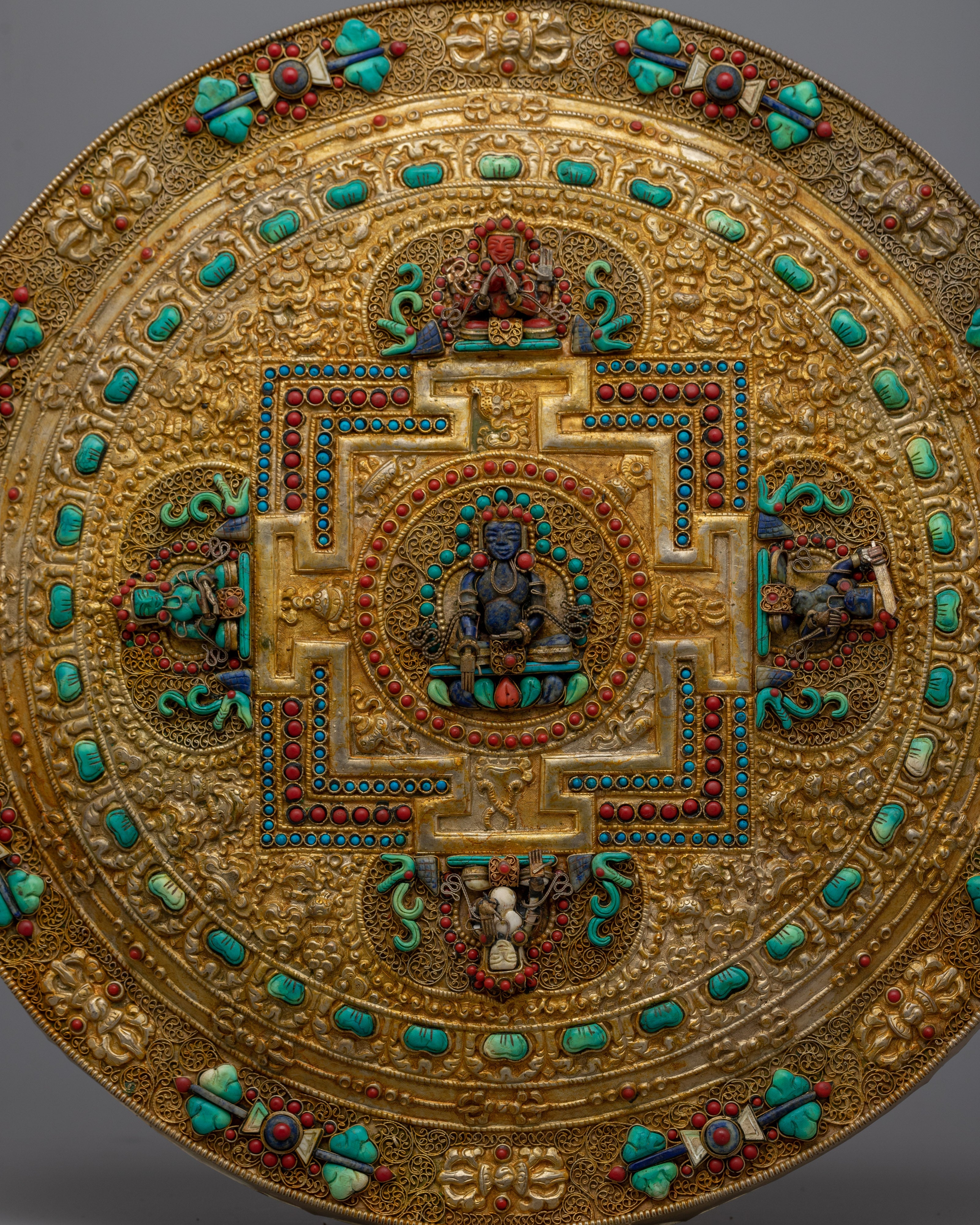 Mandala Wall Hanging Metal Thangka | A Divine Fusion of Art and Spirituality