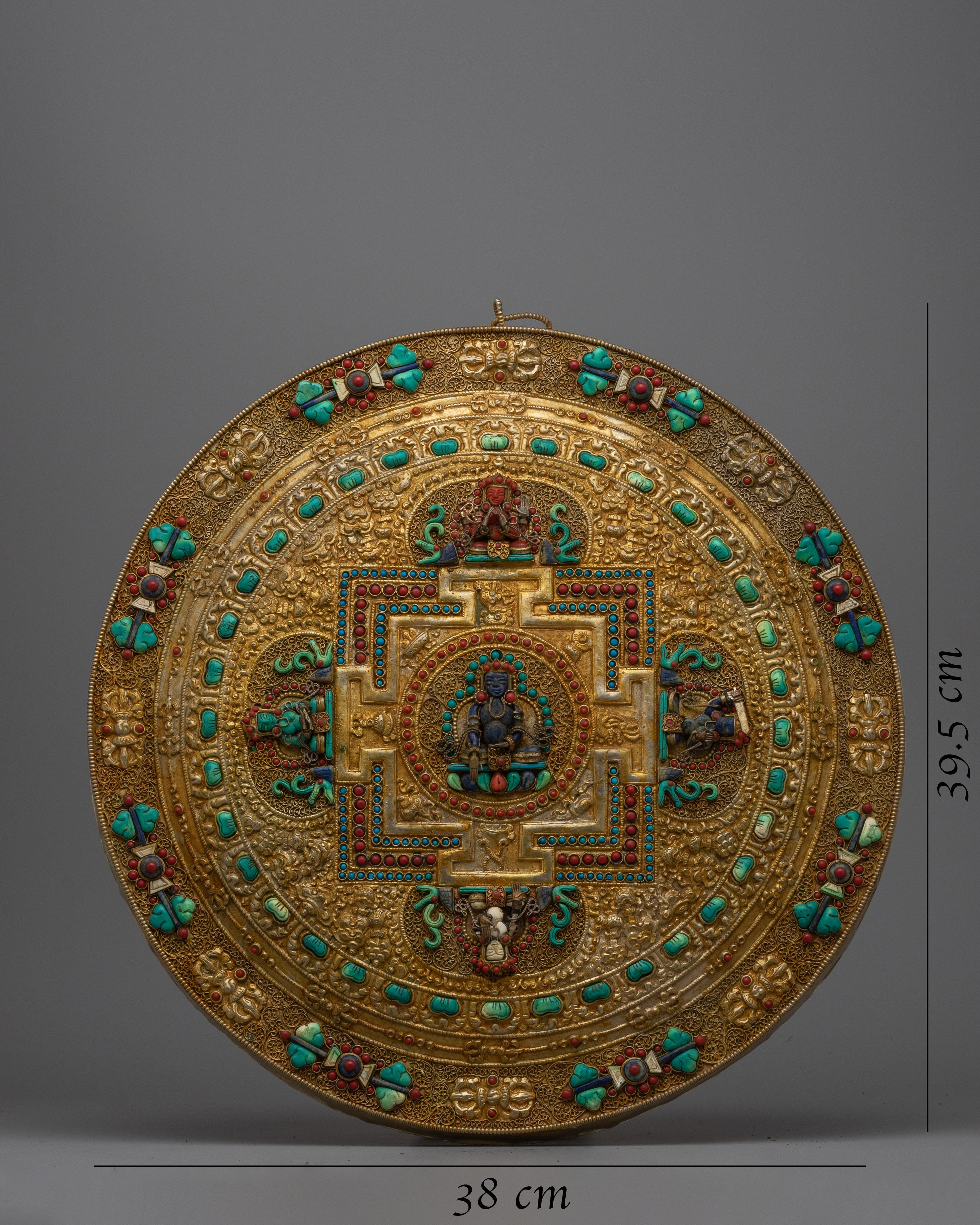 Mandala Wall Hanging Metal Thangka | A Divine Fusion of Art and Spirituality