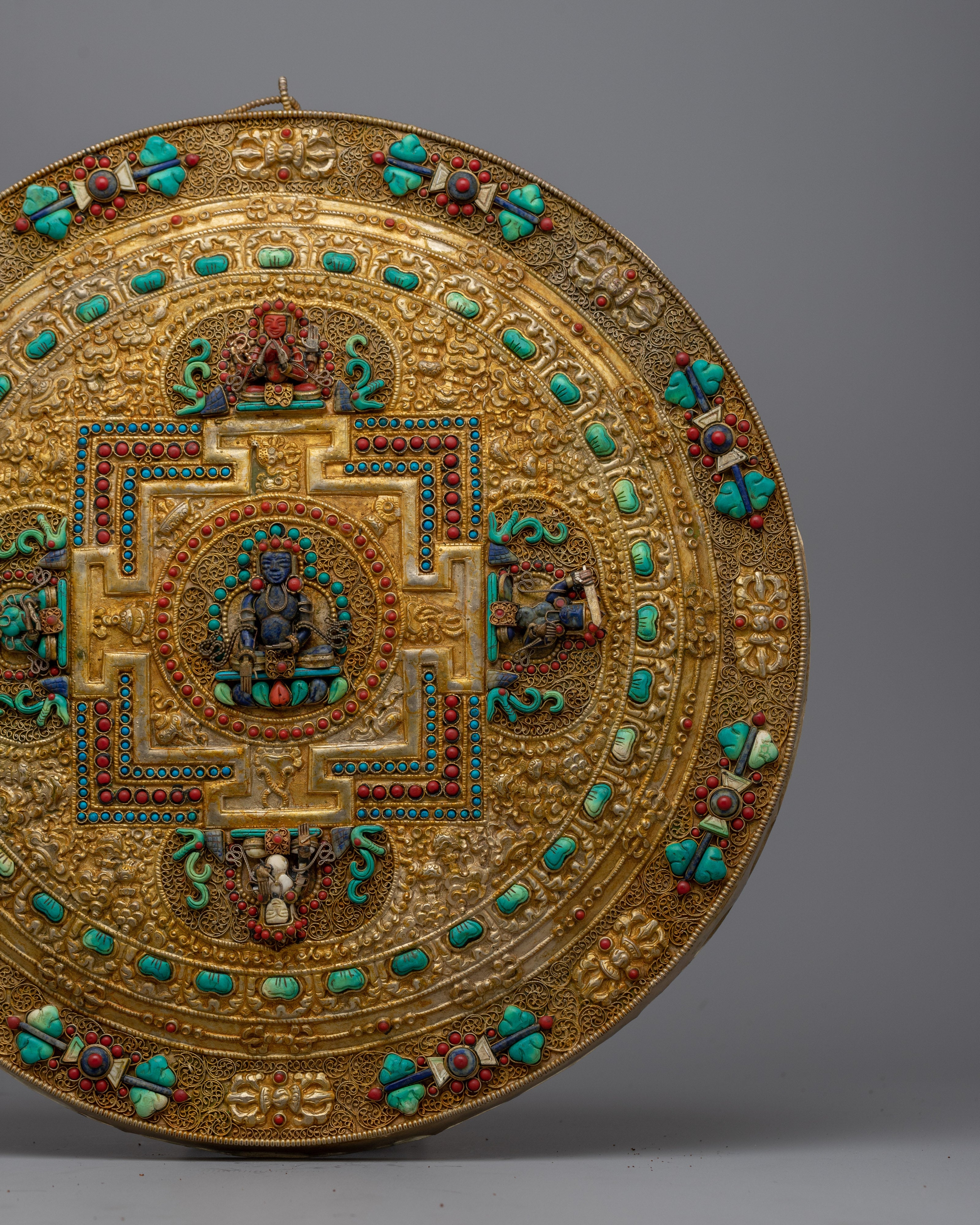 Mandala Wall Hanging Metal Thangka | A Divine Fusion of Art and Spirituality