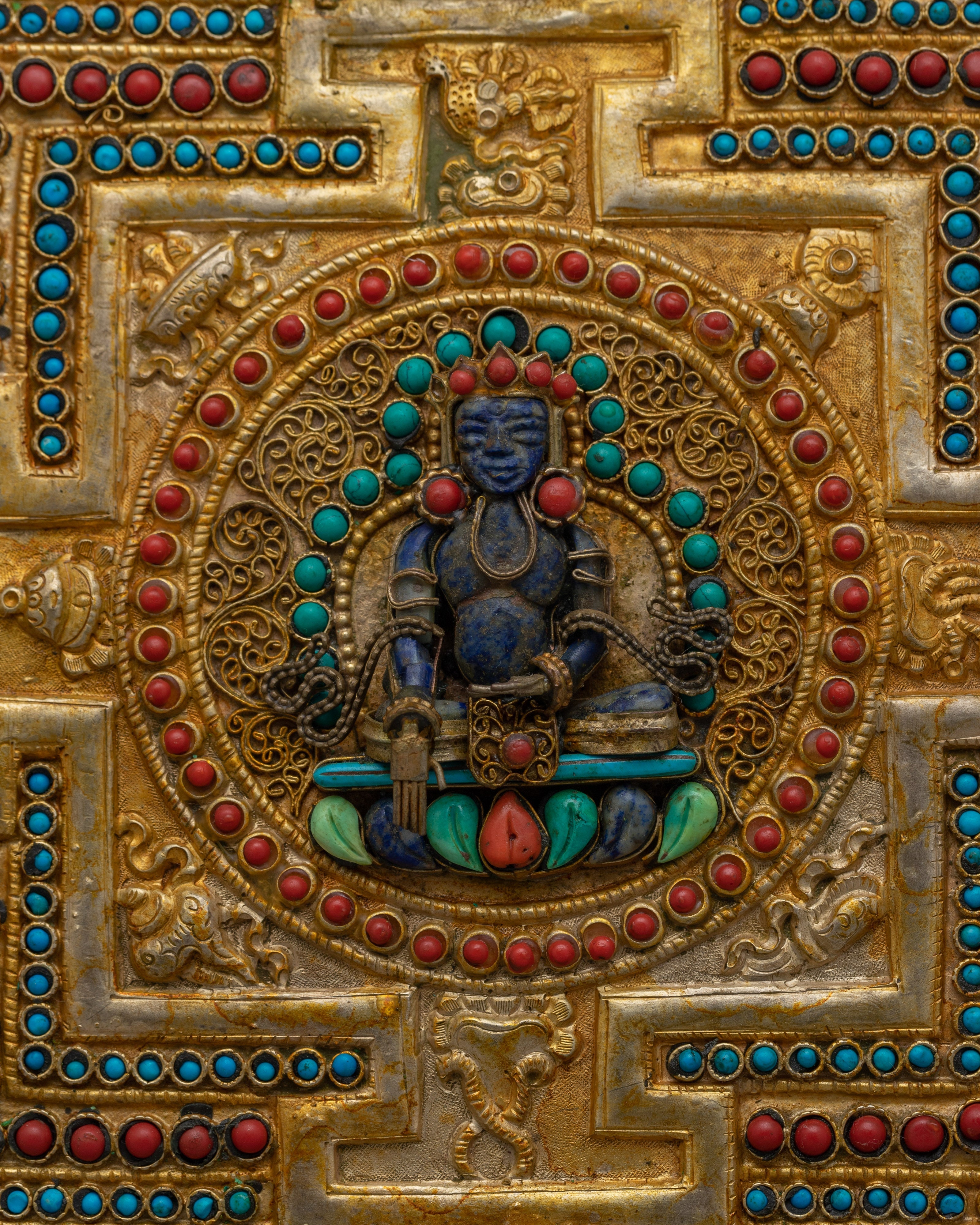 Mandala Wall Hanging Metal Thangka | A Divine Fusion of Art and Spirituality