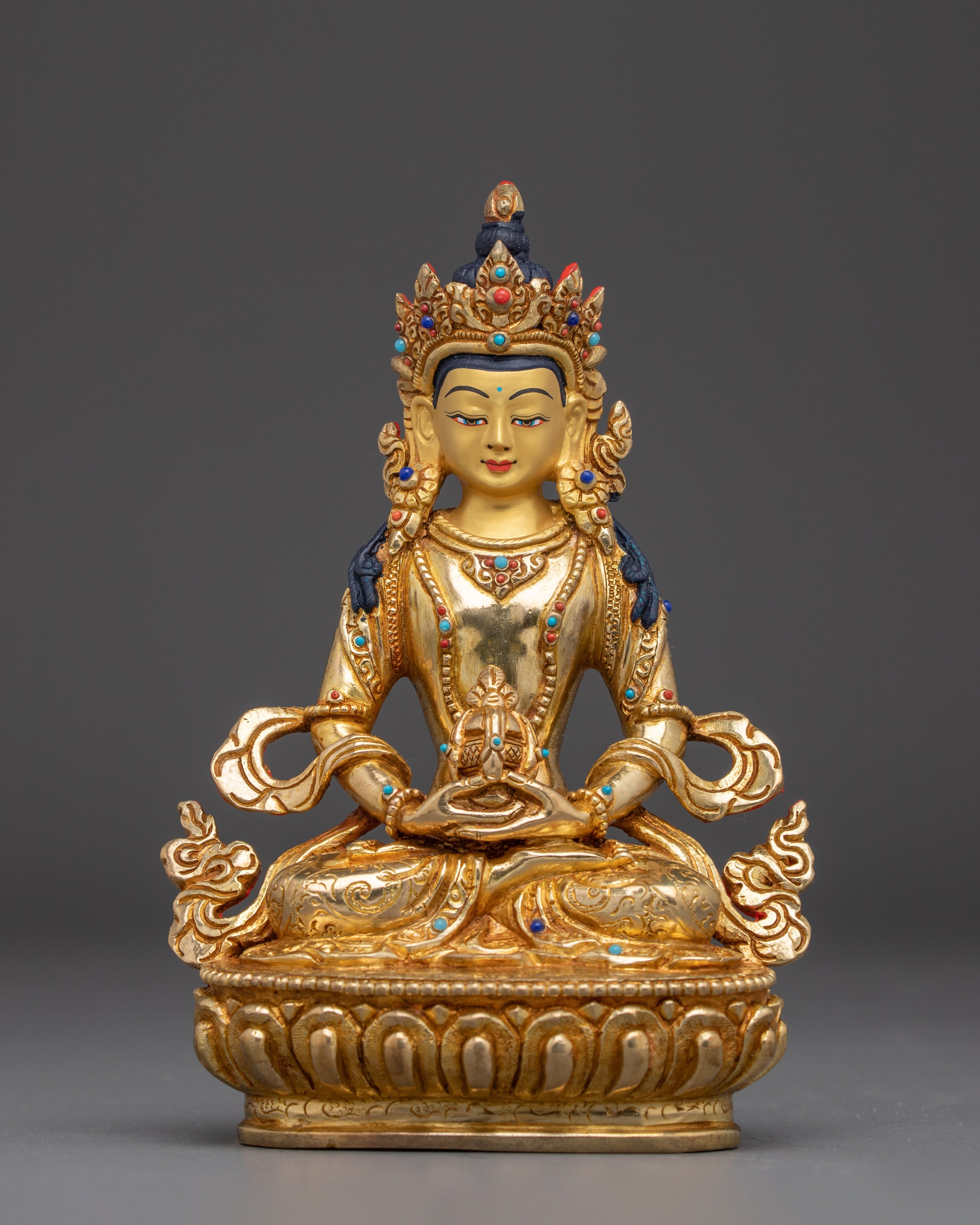 Golden Healing Deity Amitayus Statue