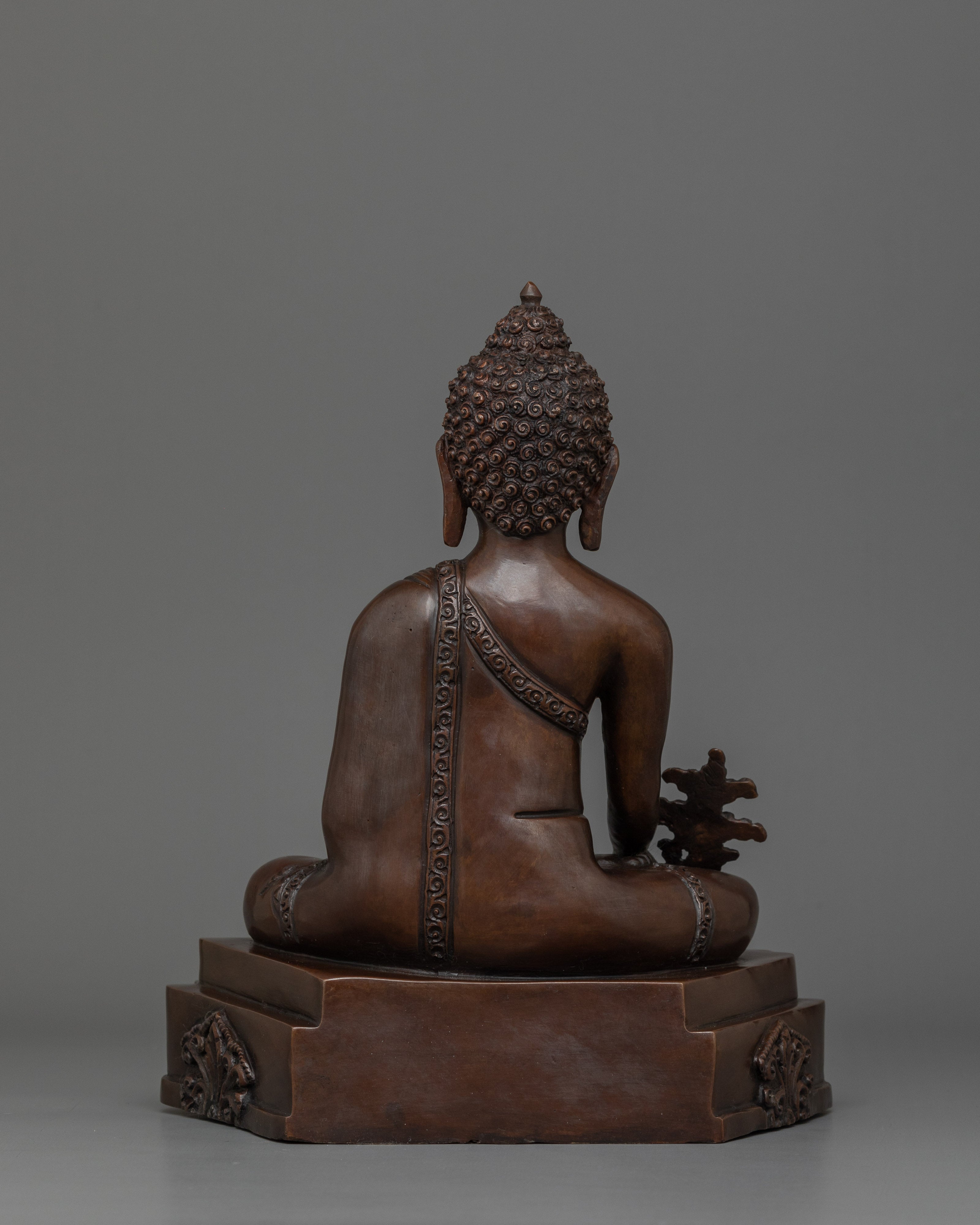 Medicine Buddha with Oxidized Copper Body Statue | A Divine Healer