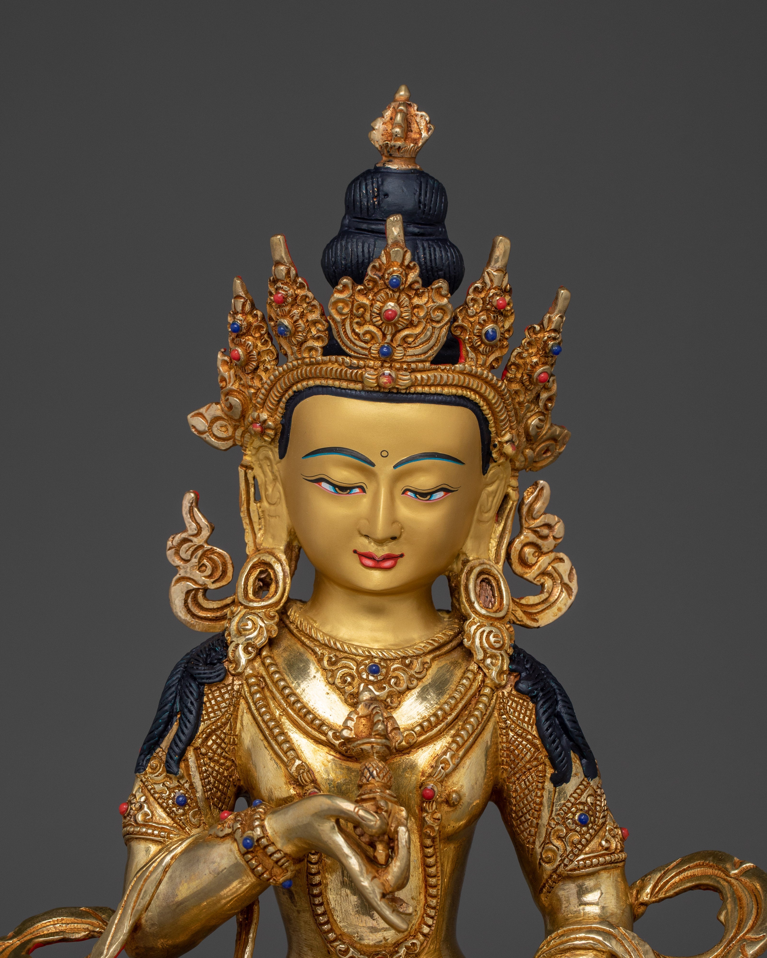 Handmade Dorje Sempa Golden Statue | Vajrasattva - Embodiment of Purification
