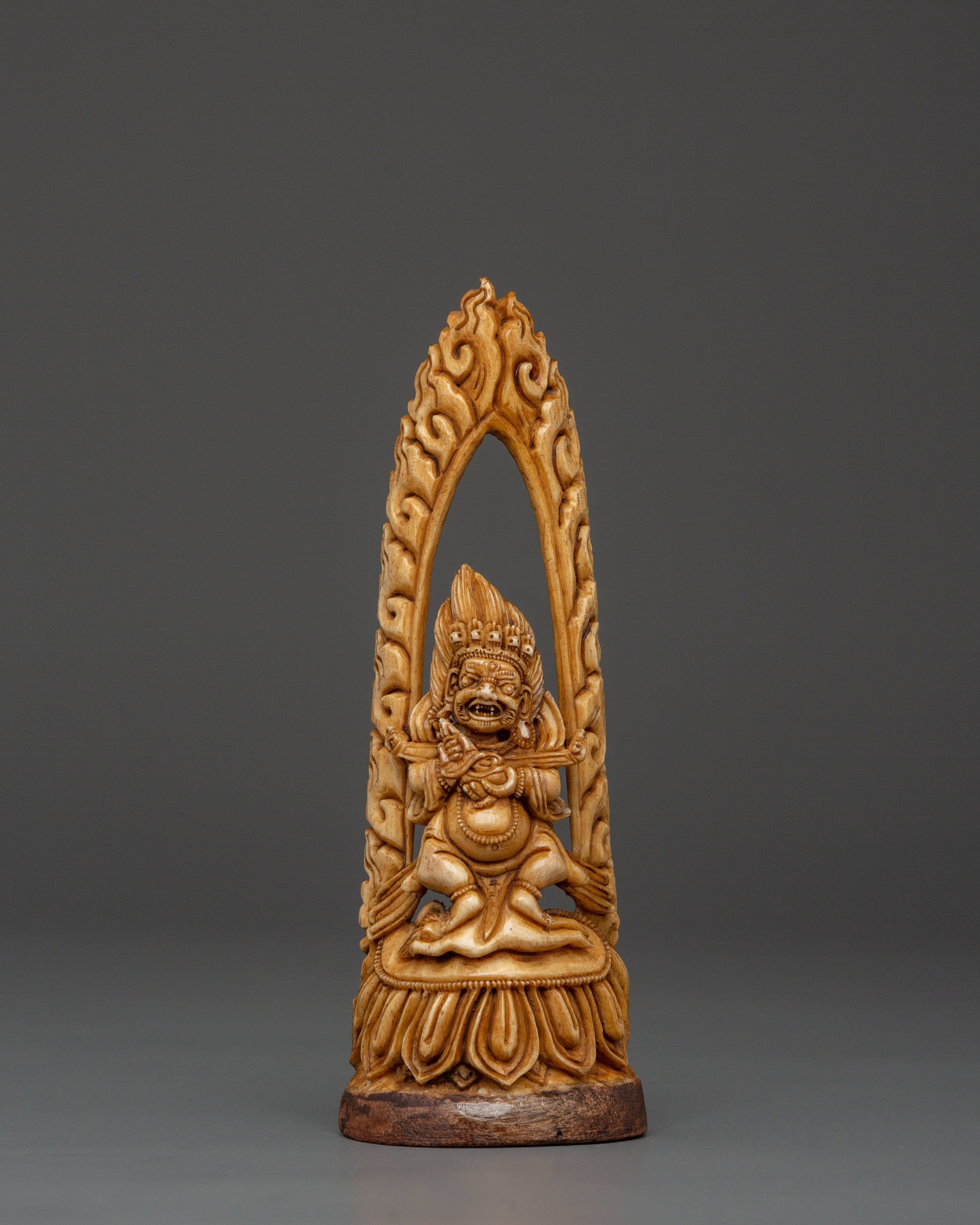 Wrathful Deity Bone Carving