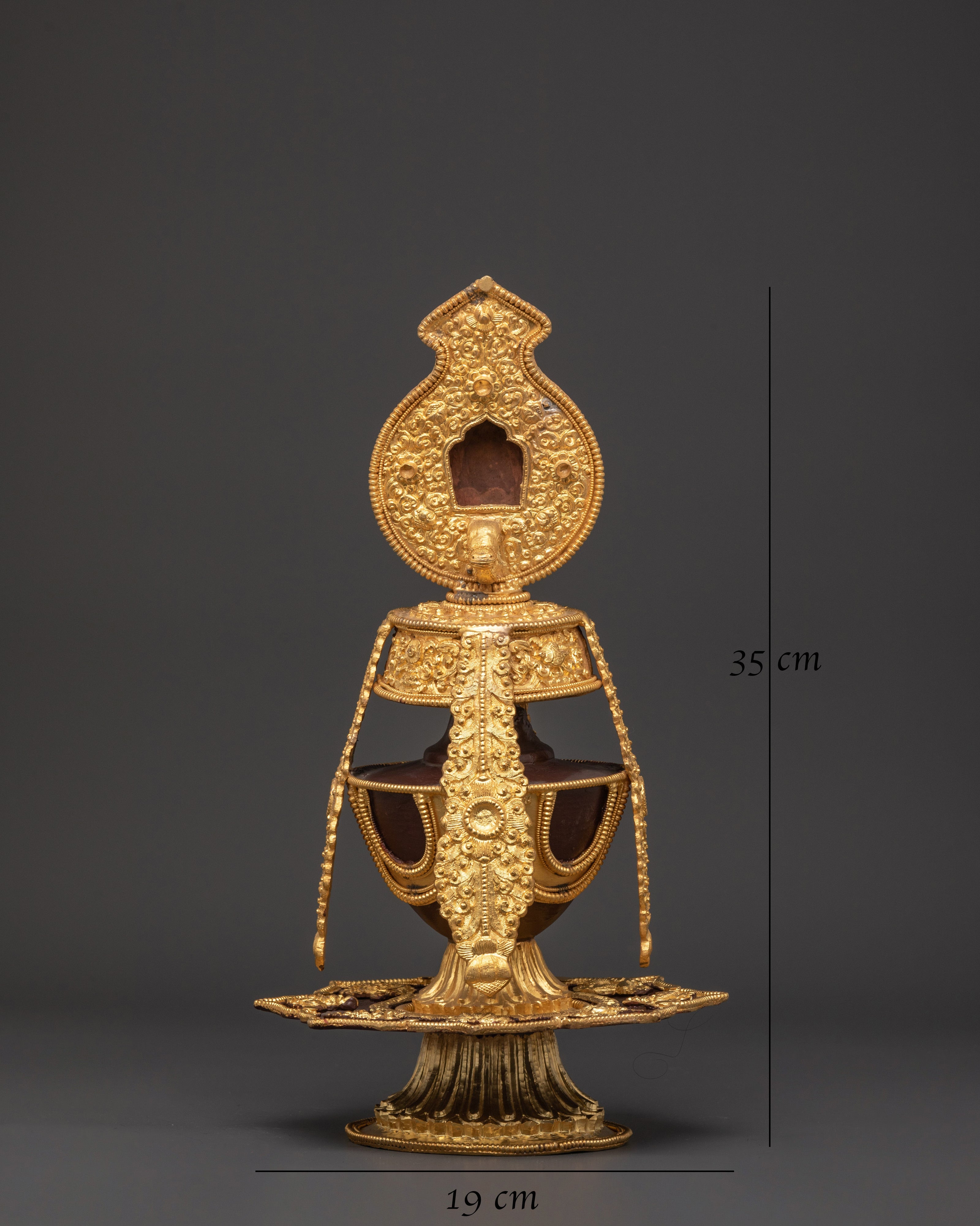 Buddhist Oxidized Copper Life Vase | for Spiritual Healing and Meditation