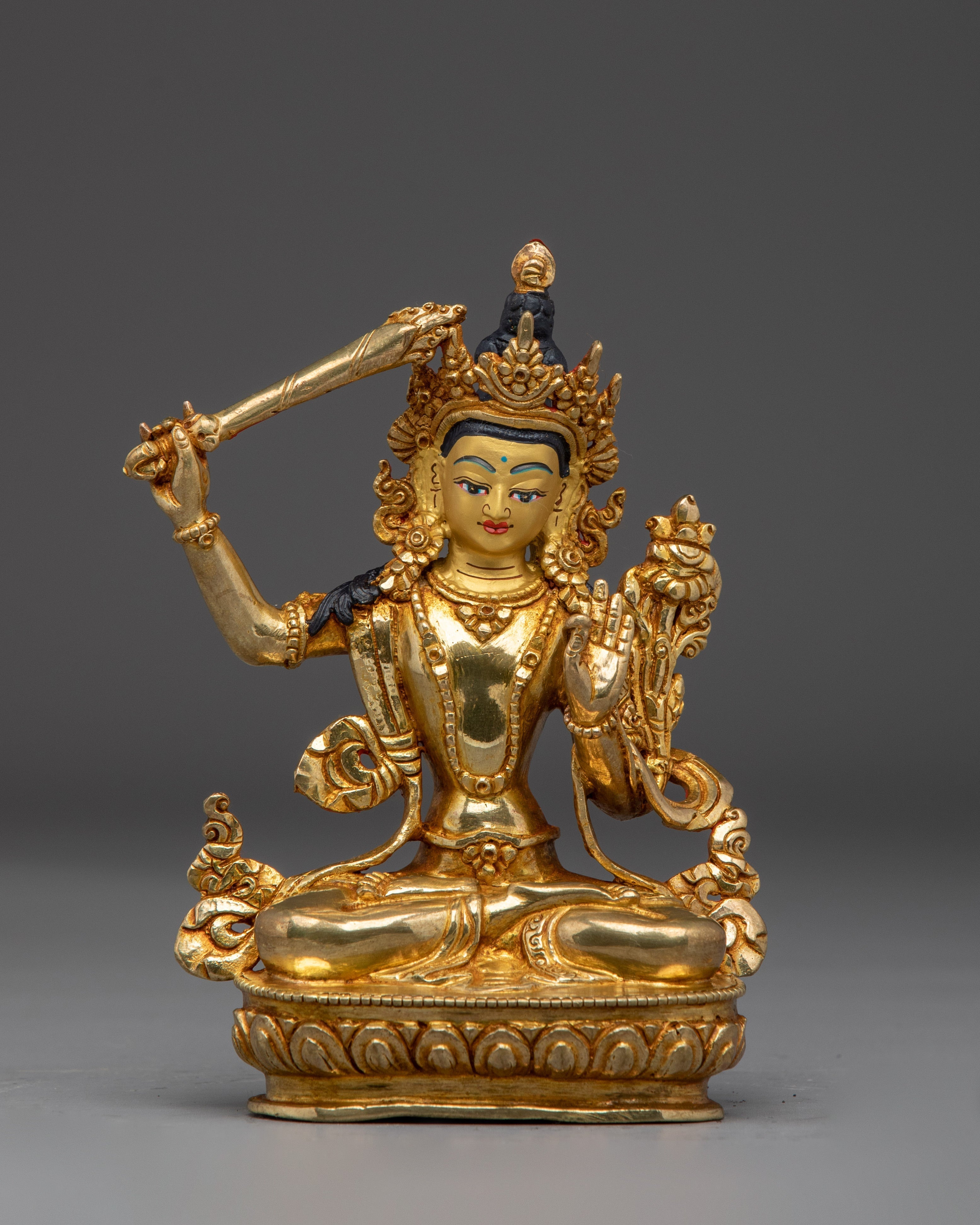 Wisdom Bodhisattva Golden Manjushri Statue