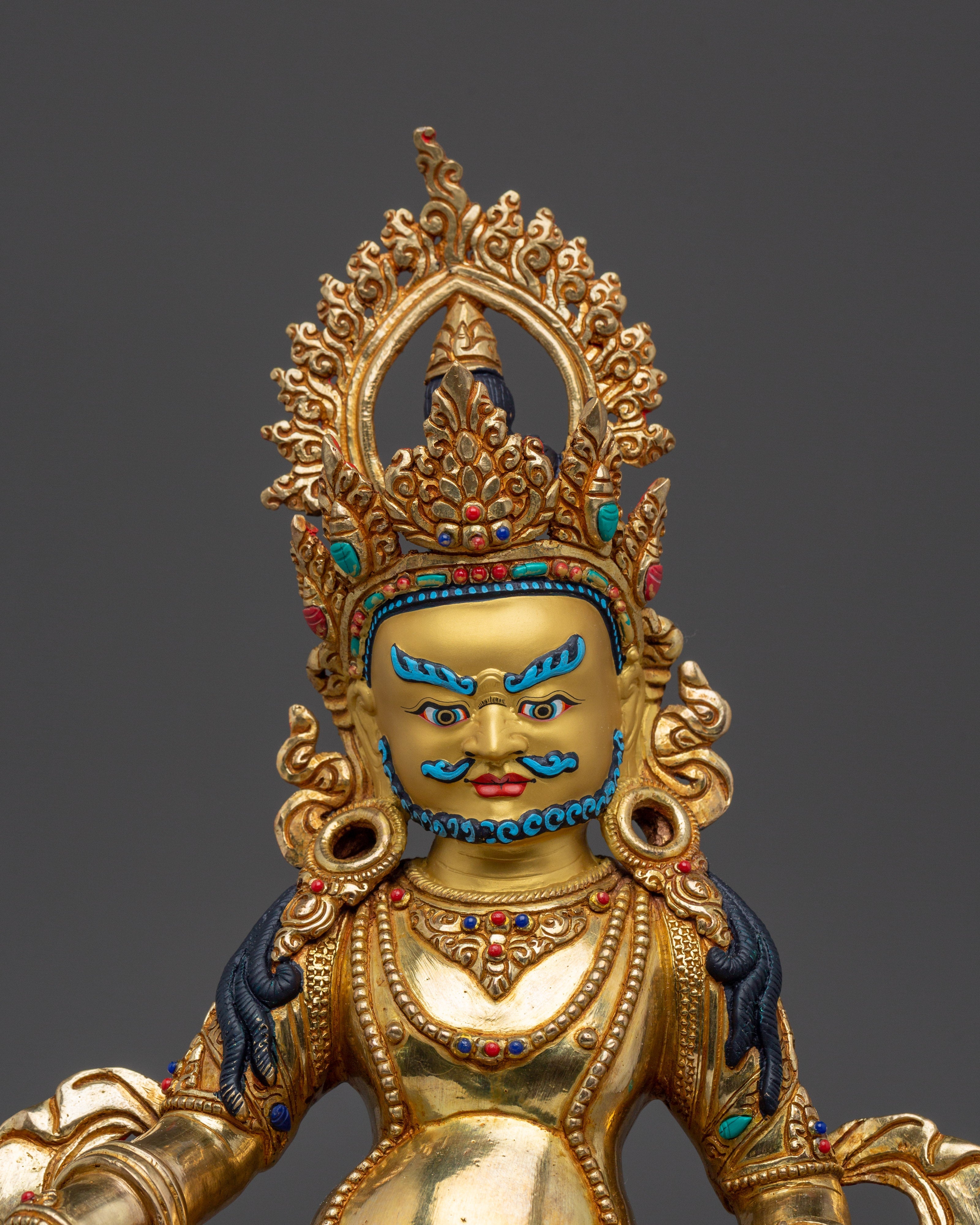 Dzambhala statue in 24K gold-gilded | Symbol of Prosperity and Protection