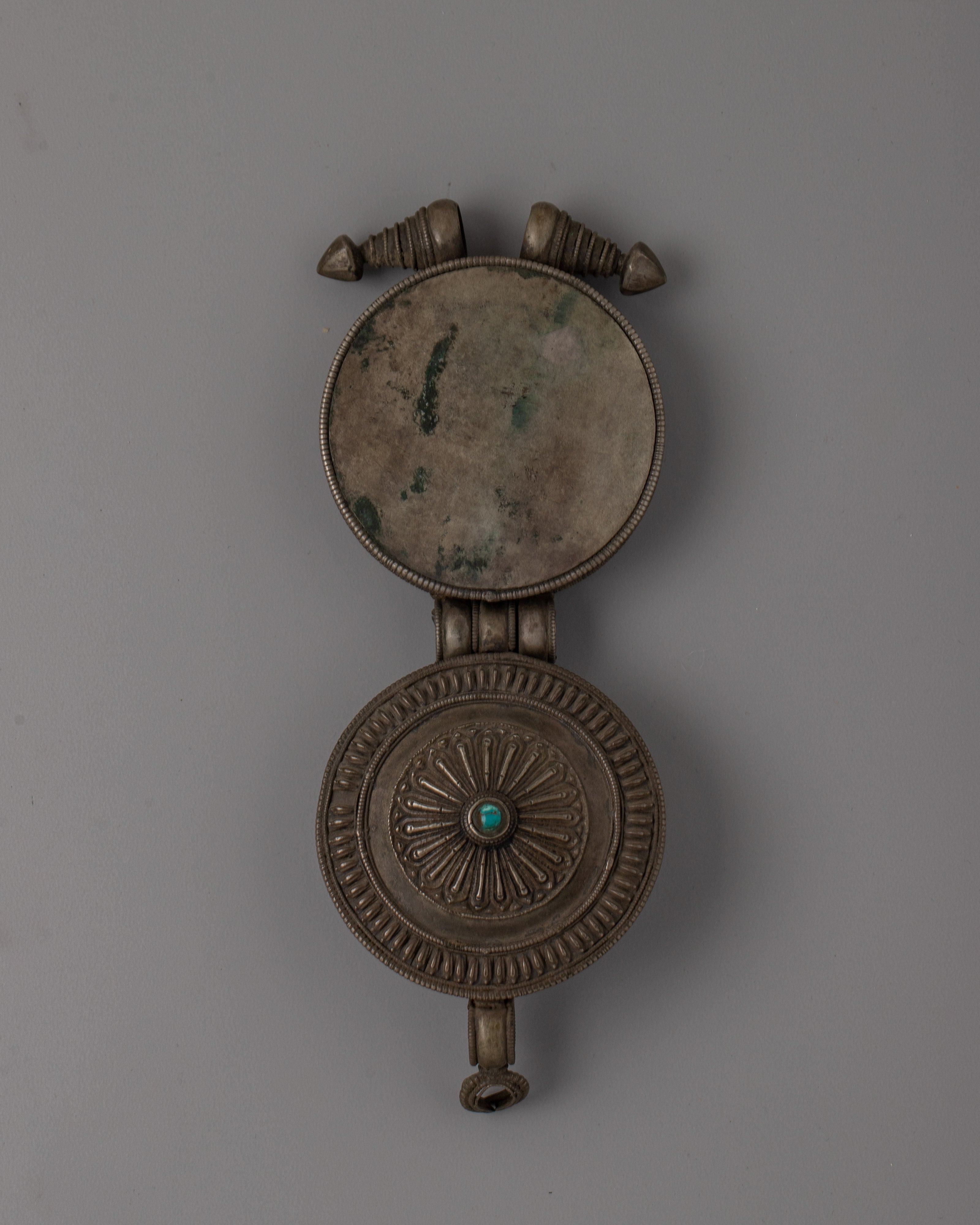 Exquisite Tibetan Ghau Prayer Box | Traditional Buddhist Amulet for Prayers and Blessings